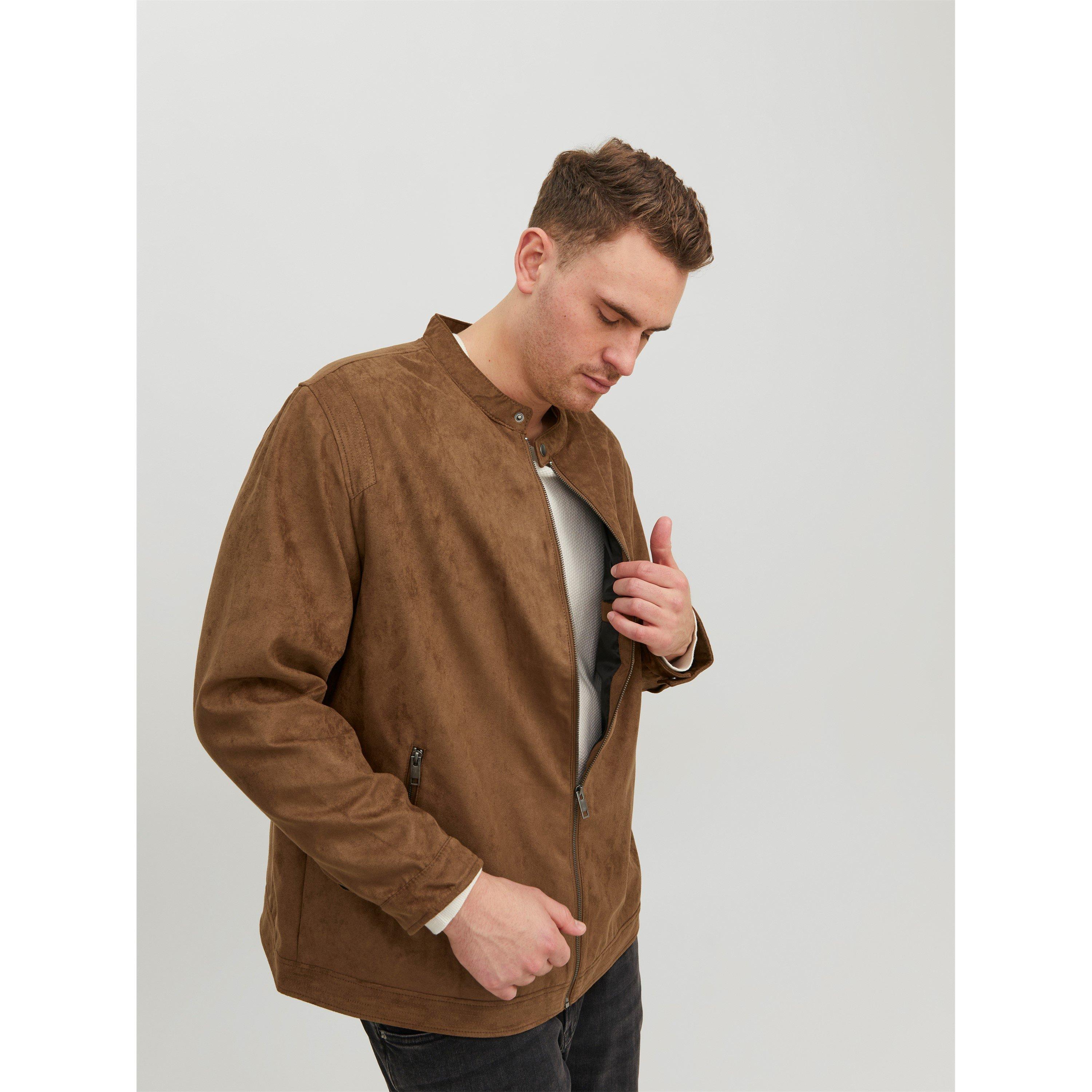 Cognac - Jack and Jones - Clean Faux Leather Jacket - 4