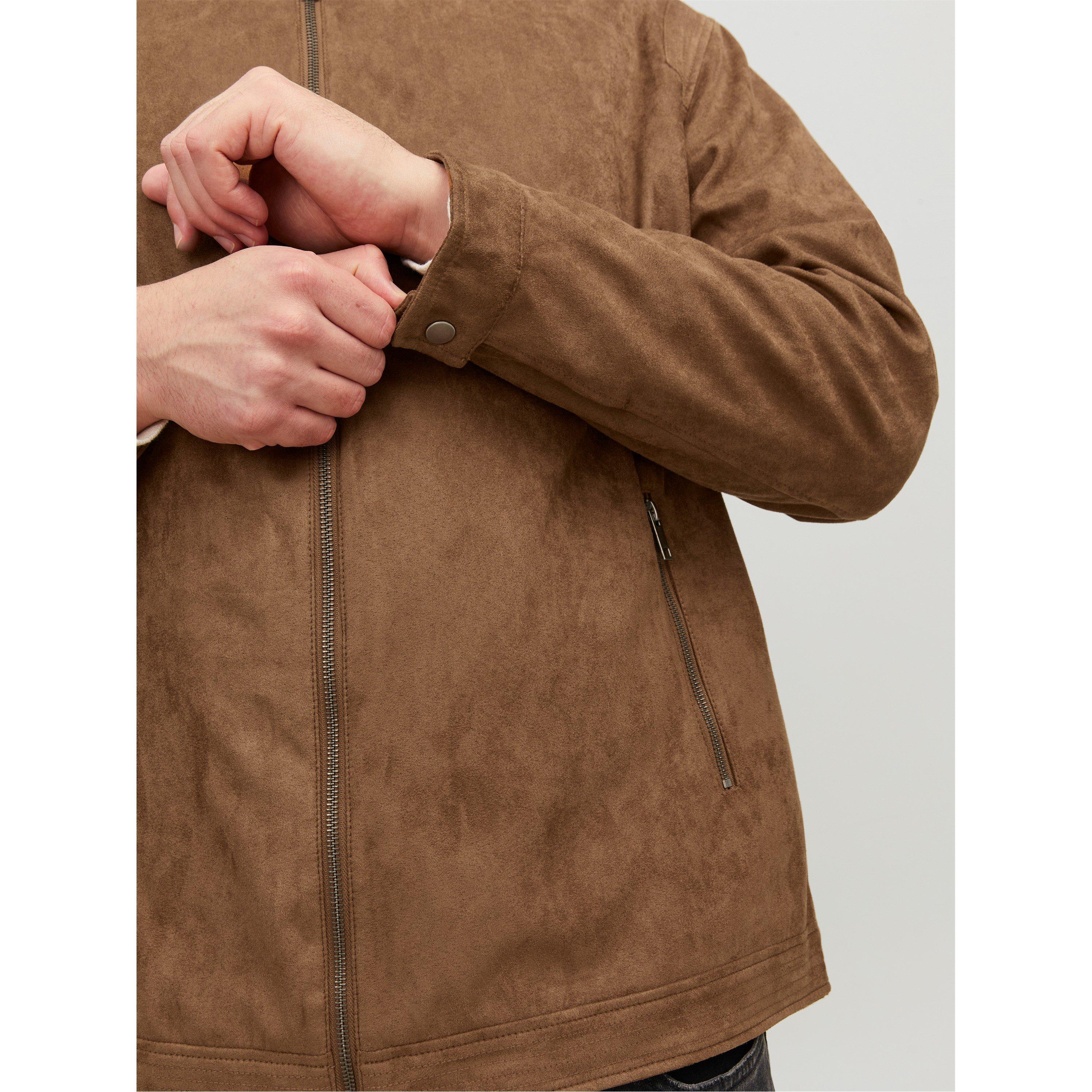 Cognac - Jack and Jones - Clean Faux Leather Jacket - 5