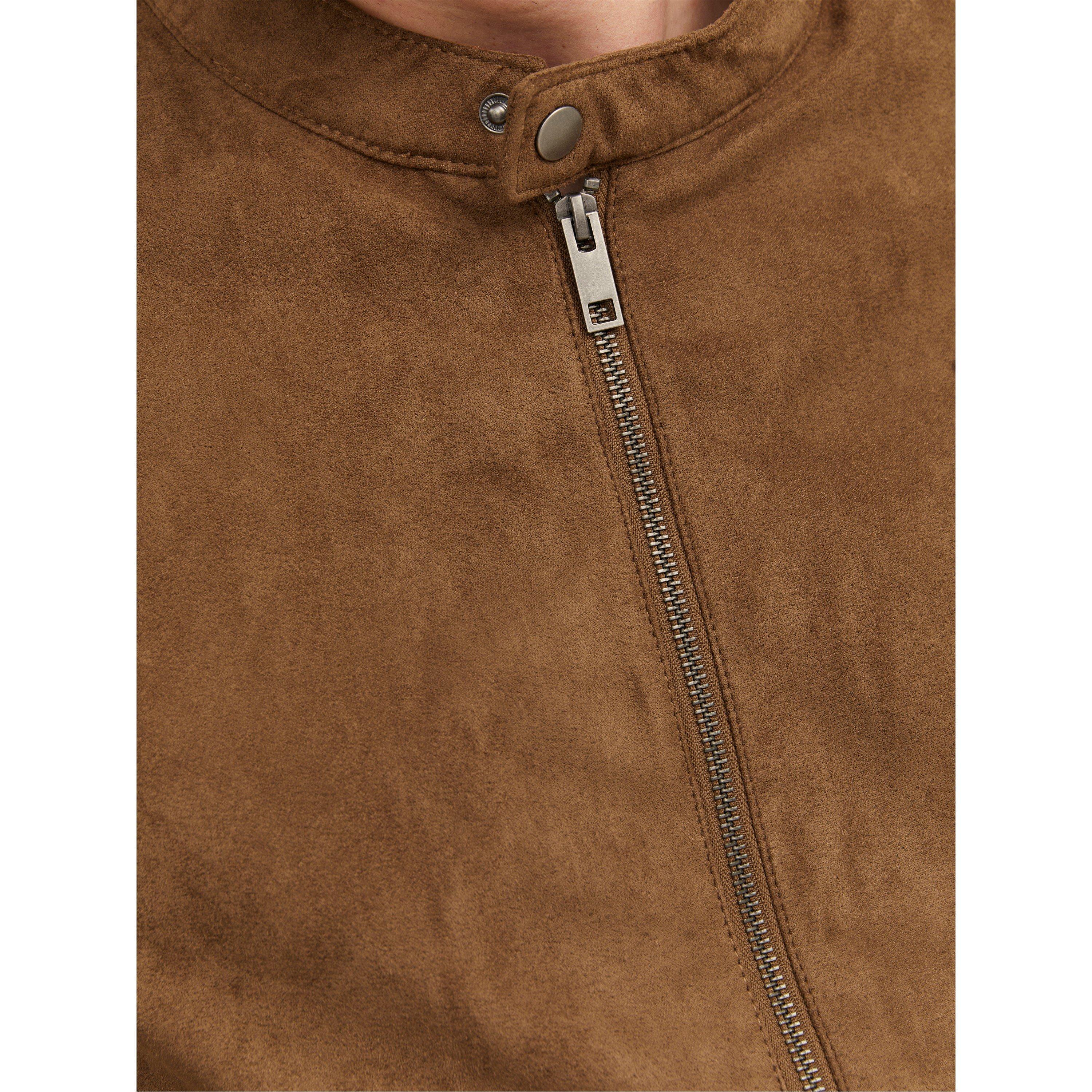 Cognac - Jack and Jones - Clean Faux Leather Jacket - 6