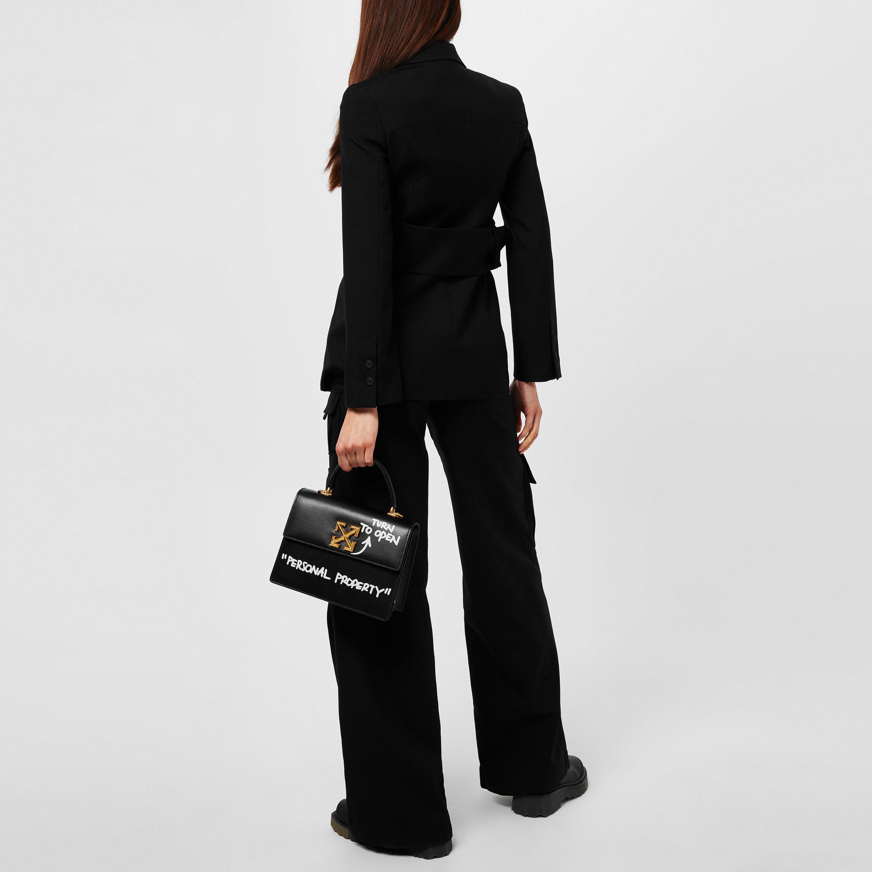 Black 1000 - Off White - Women's Belted Virgin Wool Jacket - 3