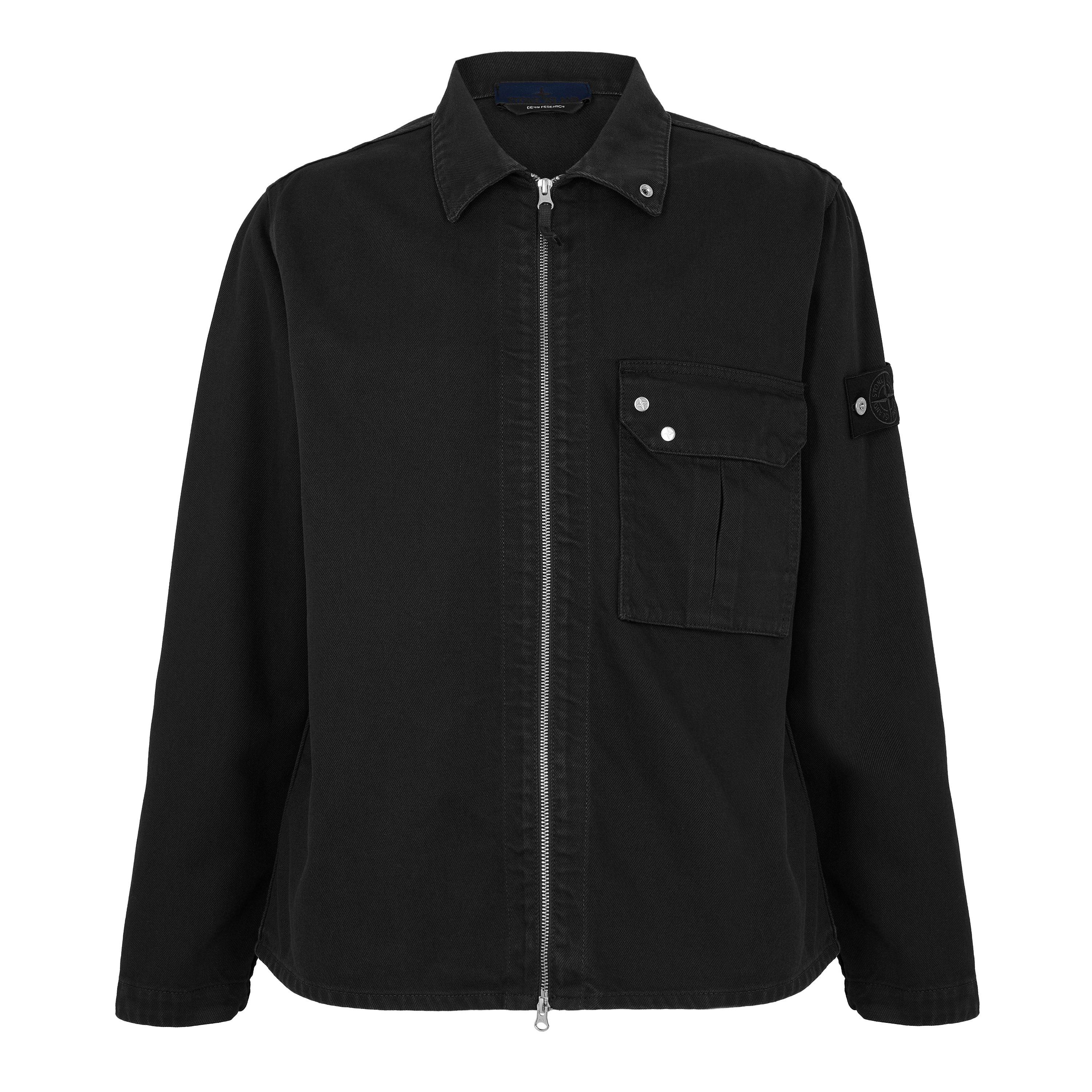 Stone Island Mens Denim Research Overshirt - Black V0029 - M