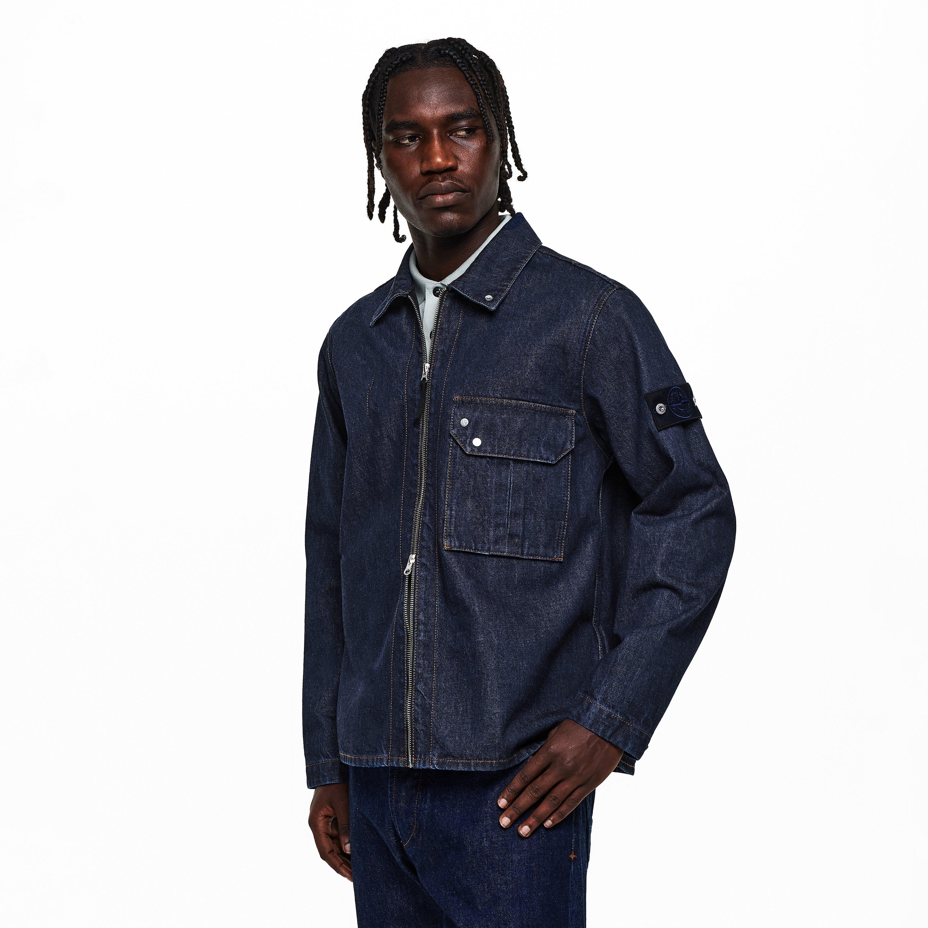 Blu Rinse VJ201 - Stone Island - Mens Denim Research Overshirt - 3
