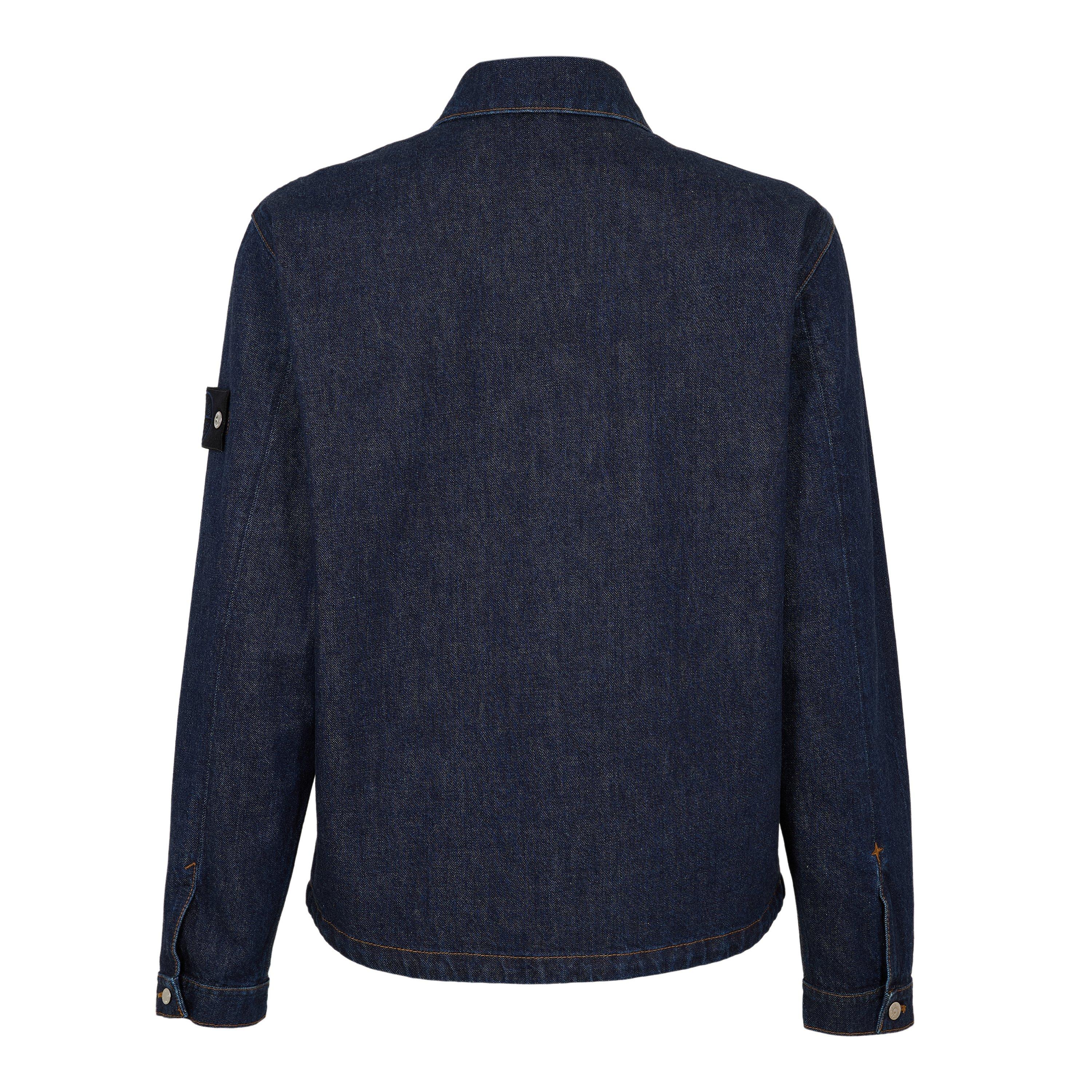 Blu Rinse VJ201 - Stone Island - Mens Denim Research Biker Jacket - 2