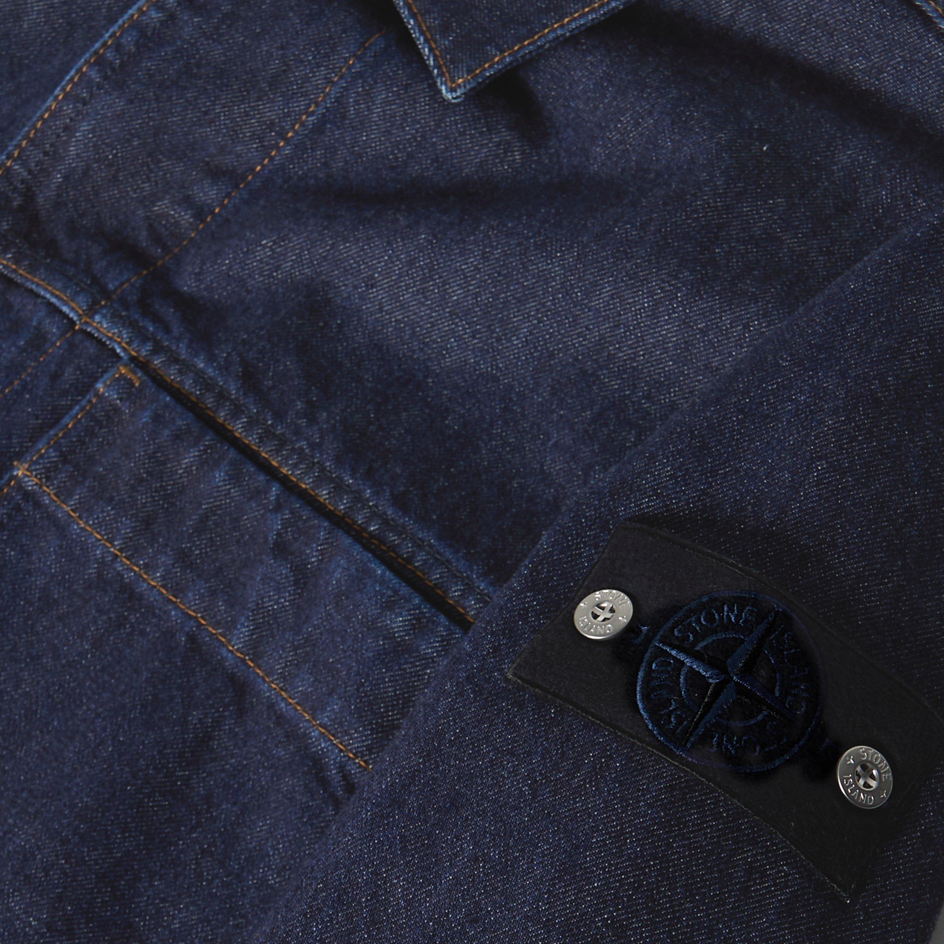 Blu Rinse VJ201 - Stone Island - Mens Denim Research Biker Jacket - 5