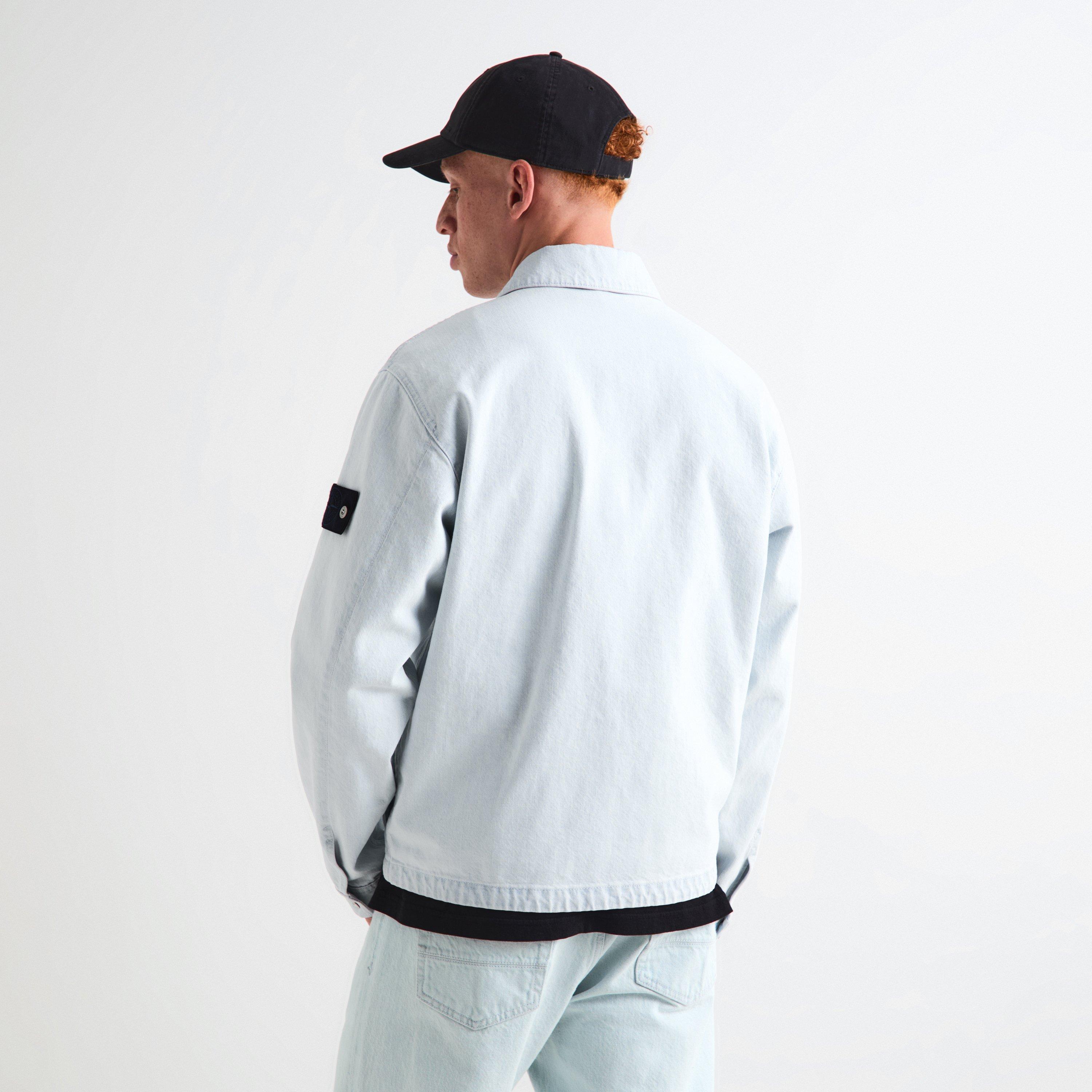 Blue Blch VJ203 - Stone Island - Mens Denim Research Biker Jacket - 4