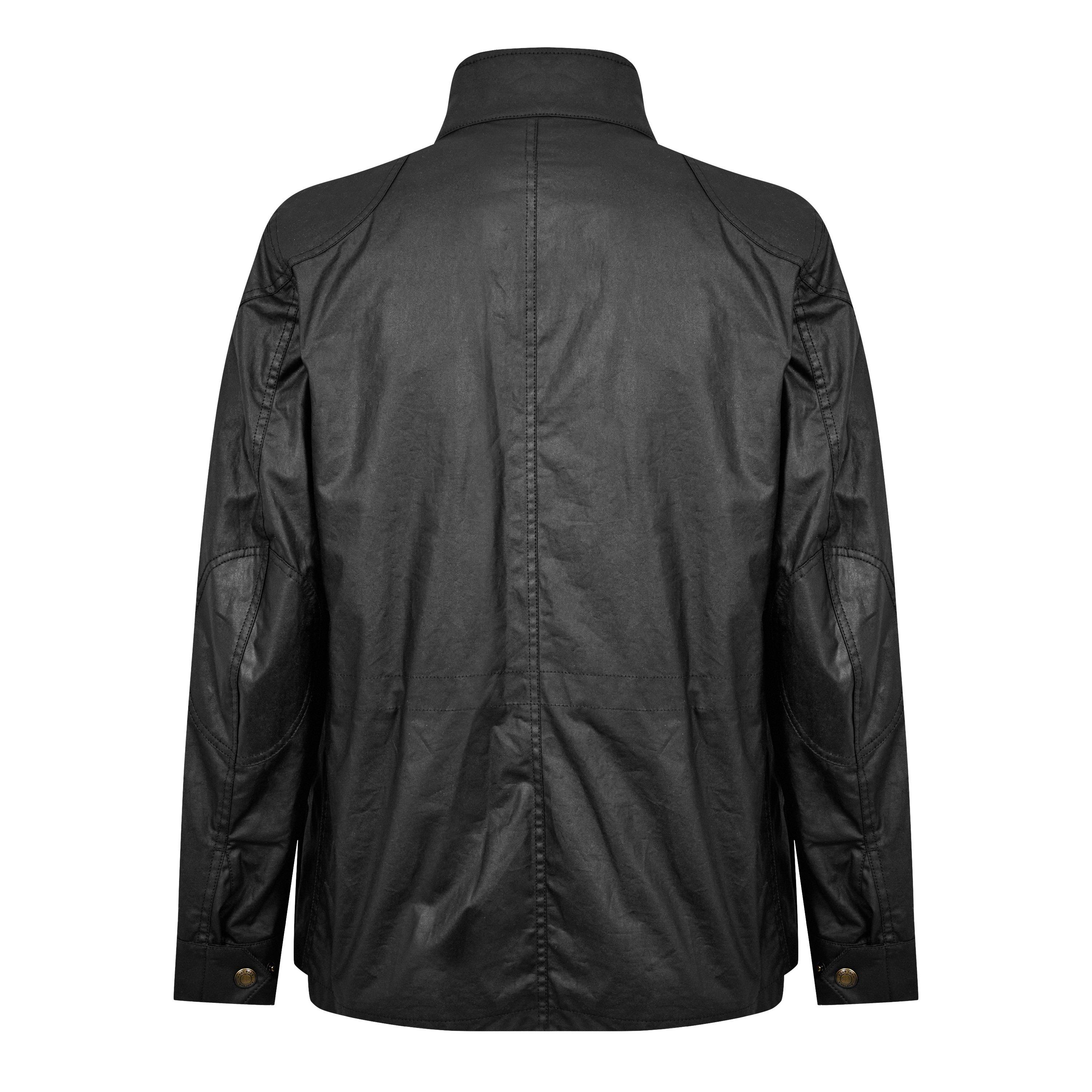 Black - Belstaff - Men's Fieldmaster Water and Wind Resistant Cotton Long Sleeve Wax Jacket - 2