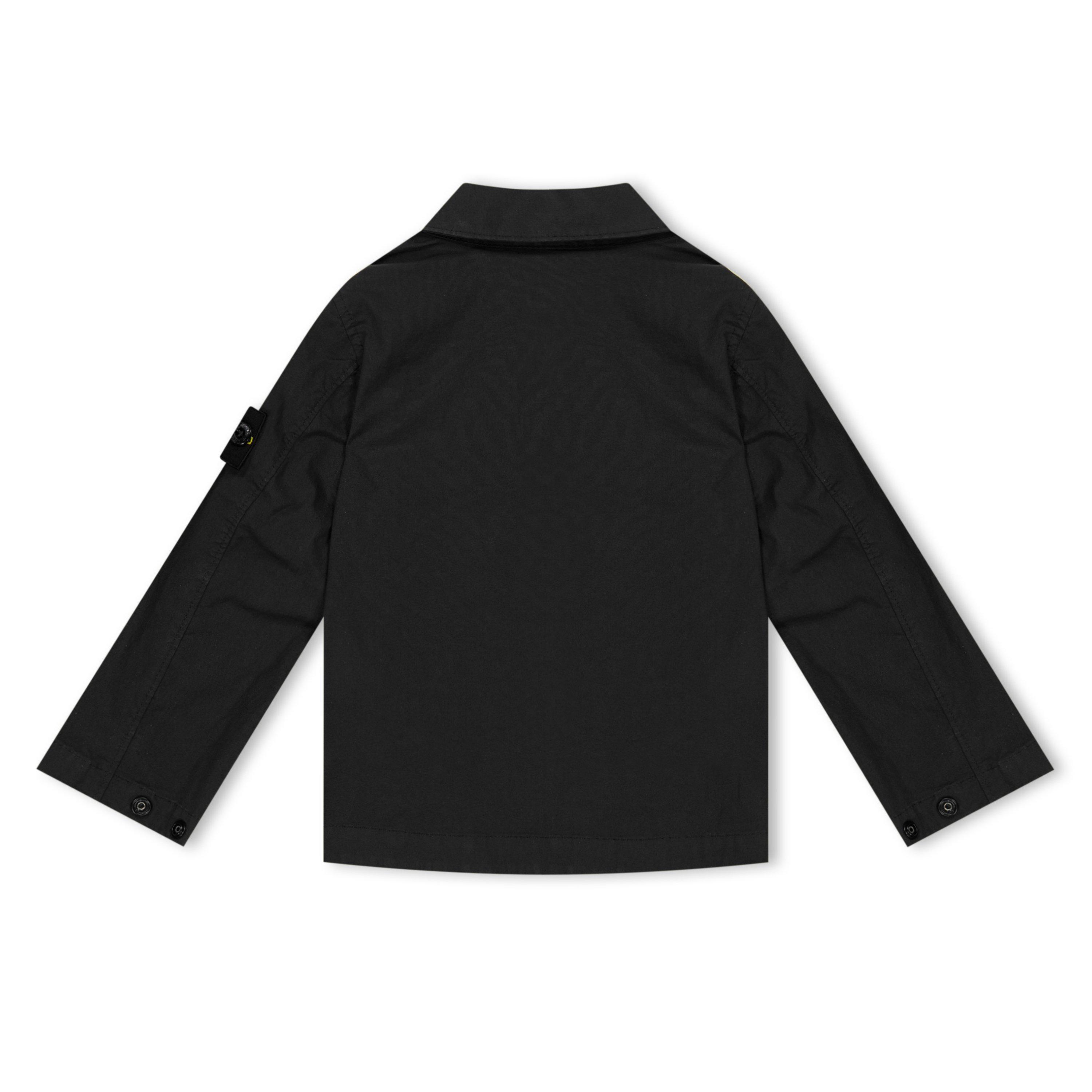 Black V0029 - Stone Island - Kids' Compass Cotton Long Sleeve Full Zip Overshirt - 2