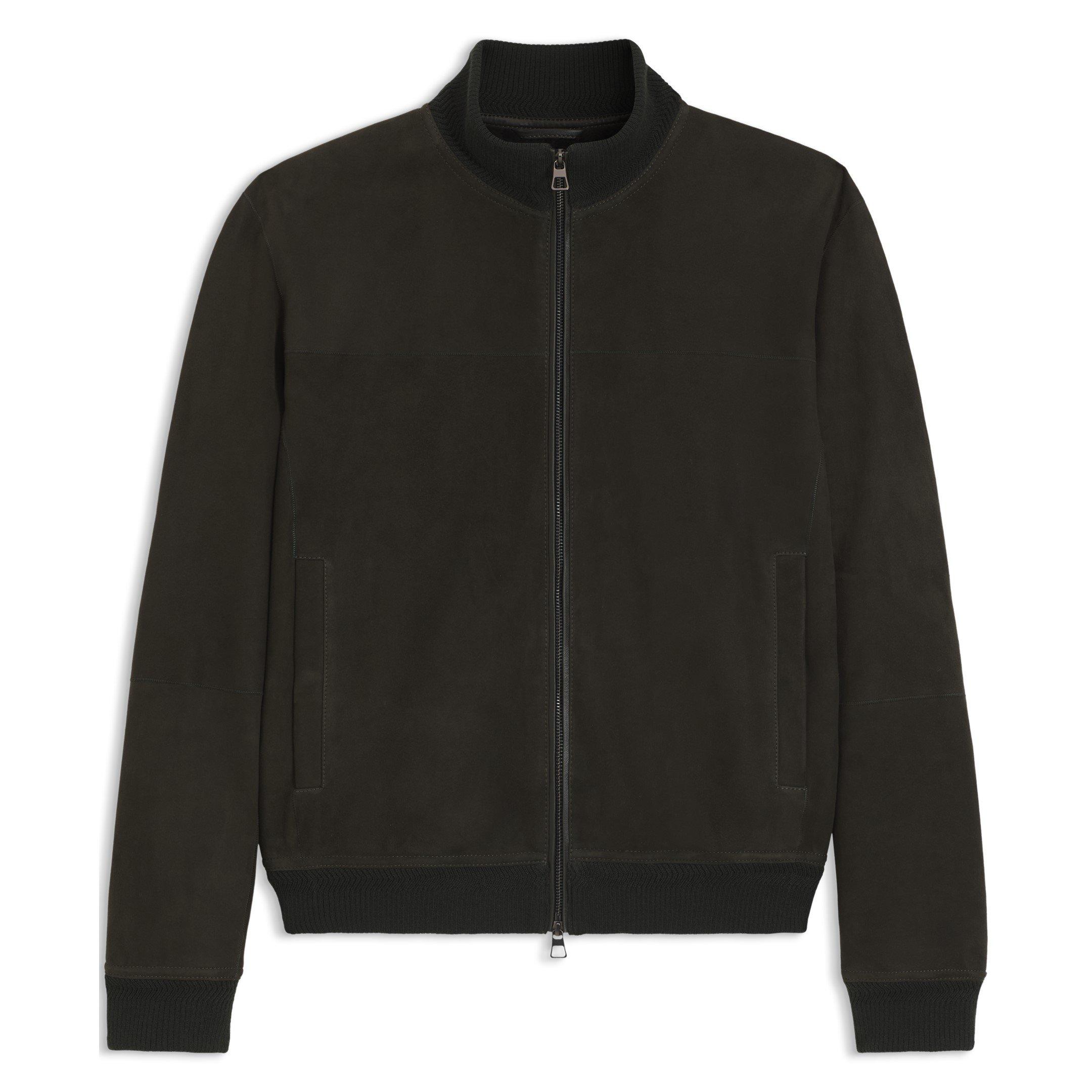 Green 347 - Boss - Men's BOSS x BECKHAM Shearling Long Sleeve Leather Jacket - 1