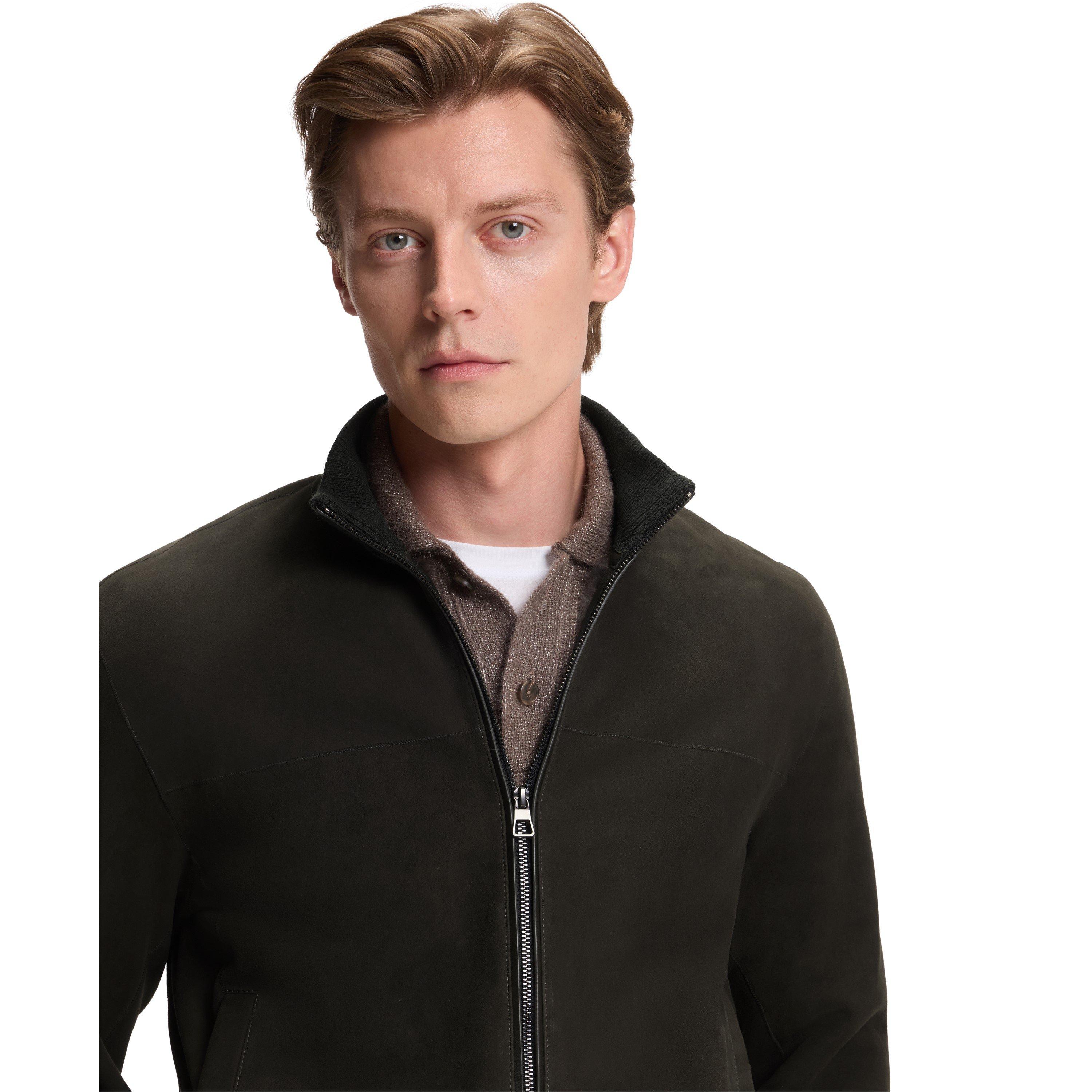 Green 347 - Boss - Men's BOSS x BECKHAM Shearling Long Sleeve Leather Jacket - 5