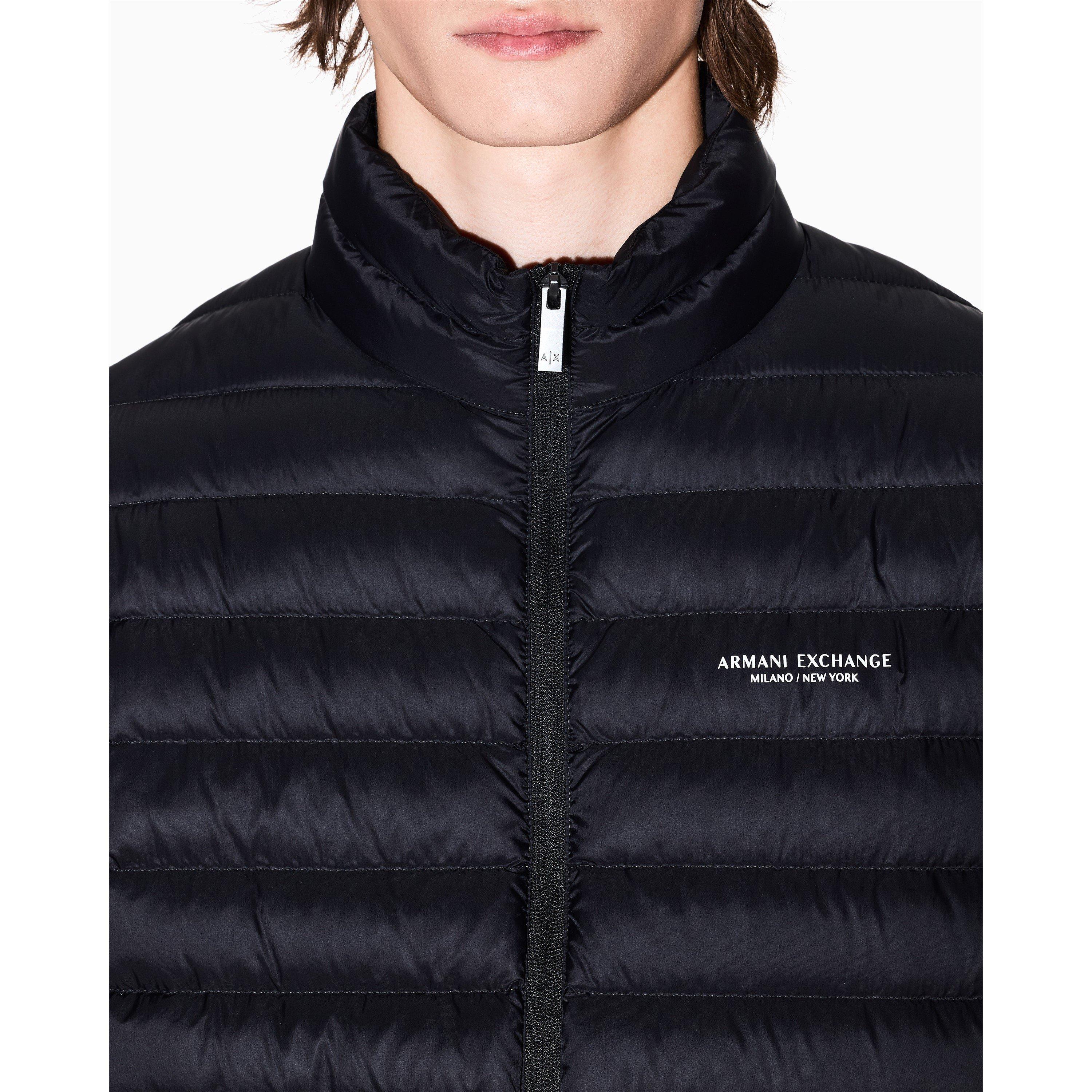 Black - Armani Exchange - Men's Down Medium Puffer Jacket - 4