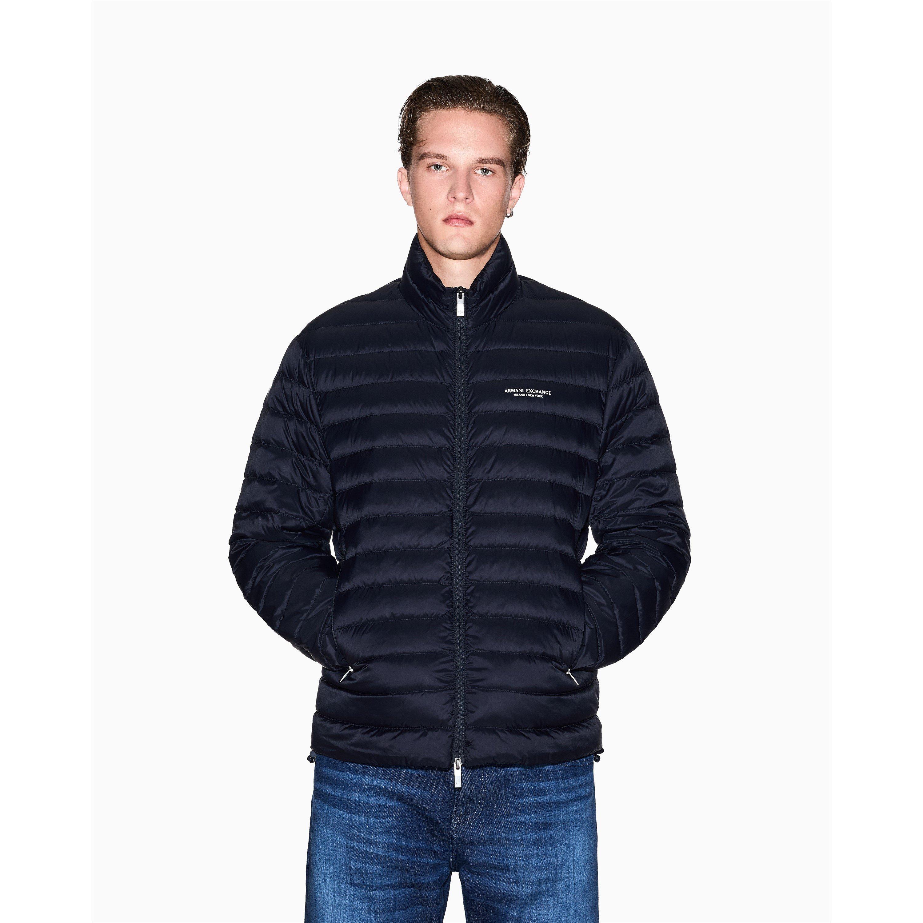 Armani Exchange Men's Down Medium Puffer Jacket - Deep Navy - XL