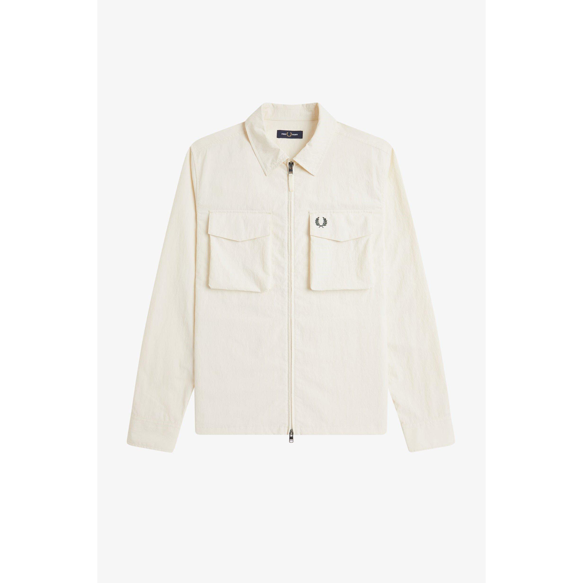 Fred Perry Men's Overshirt - Ecru 560 - Size 2XL