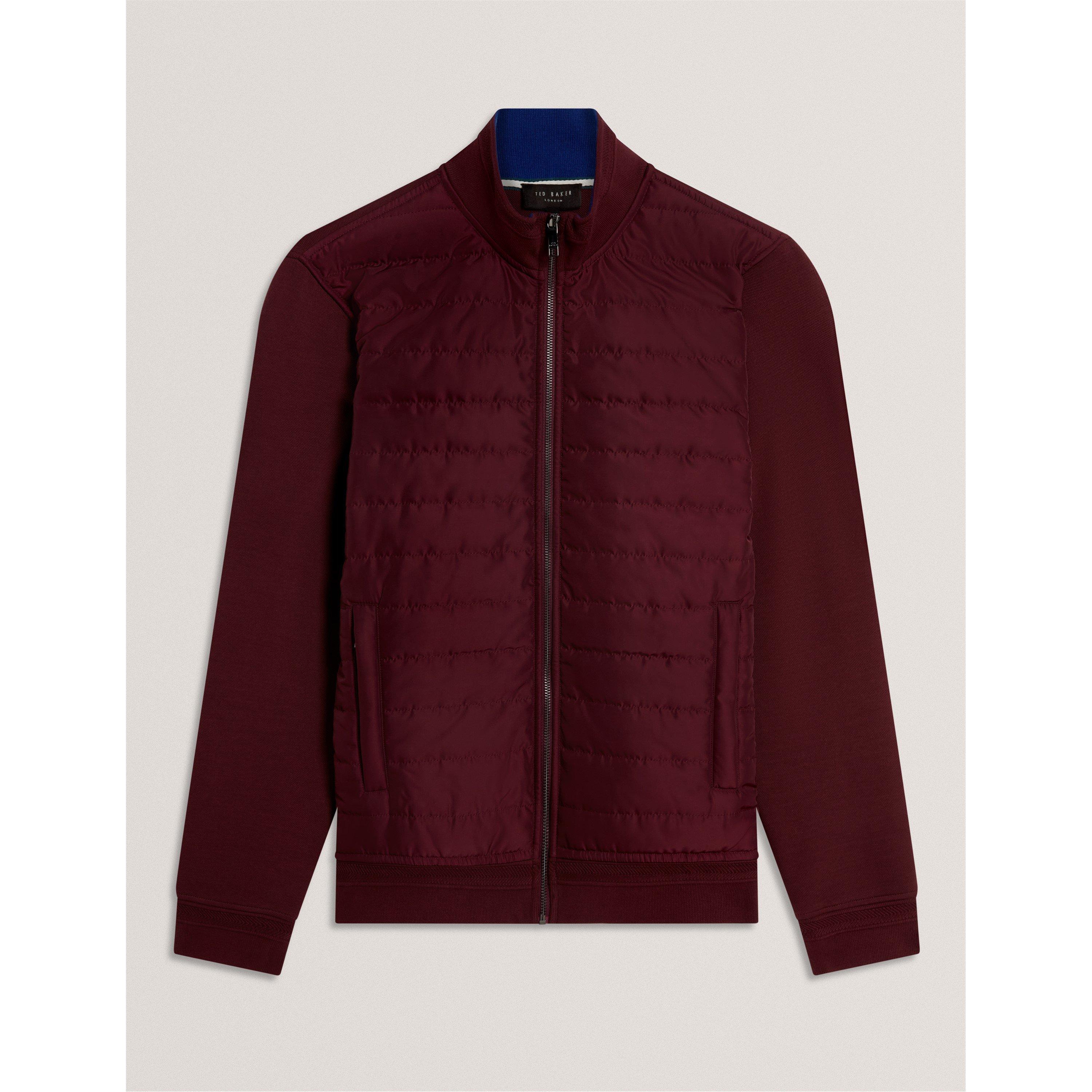Ted Baker Men's Long Sleeve Quilted Hybrid Jacket - Maroon - L (4)