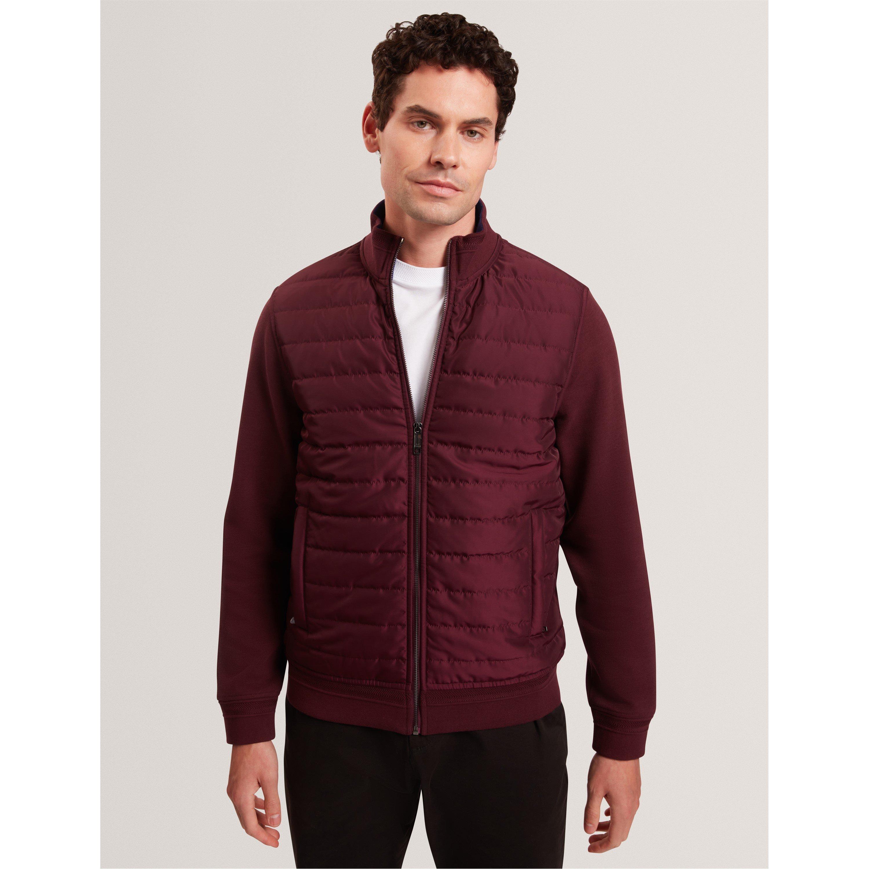 Maroon - Ted Baker - Men's Long Sleeve Quilted Hybrid Jacket - 2