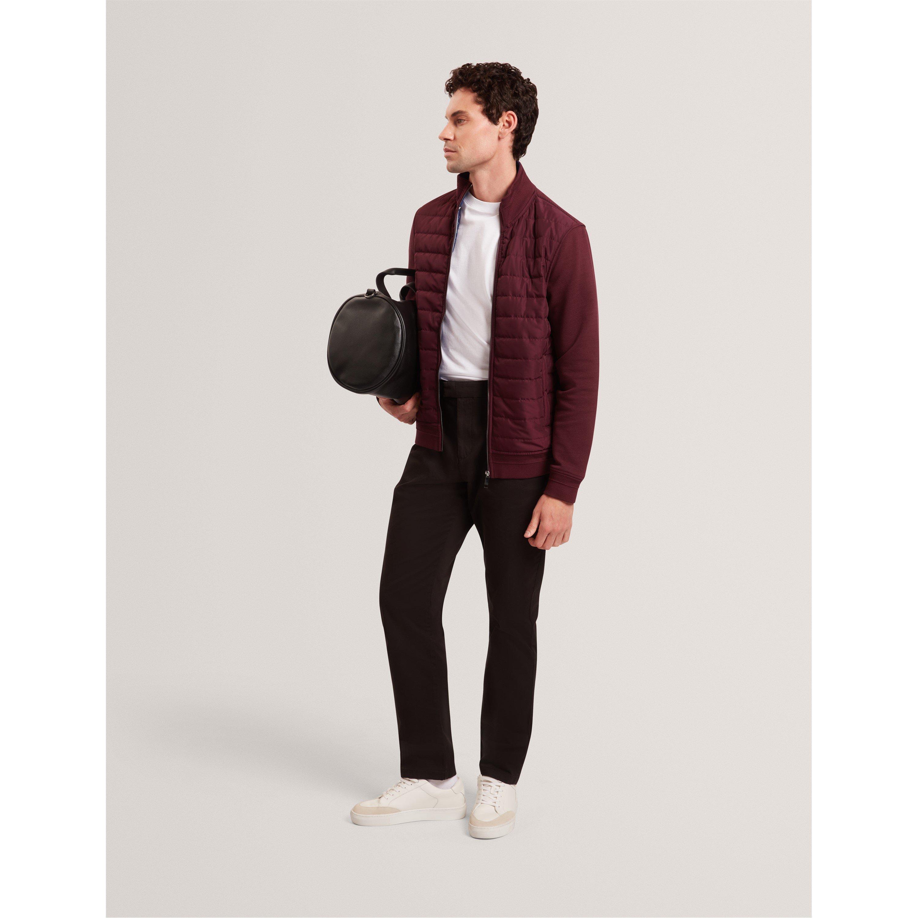 Maroon - Ted Baker - Men's Long Sleeve Quilted Hybrid Jacket - 5