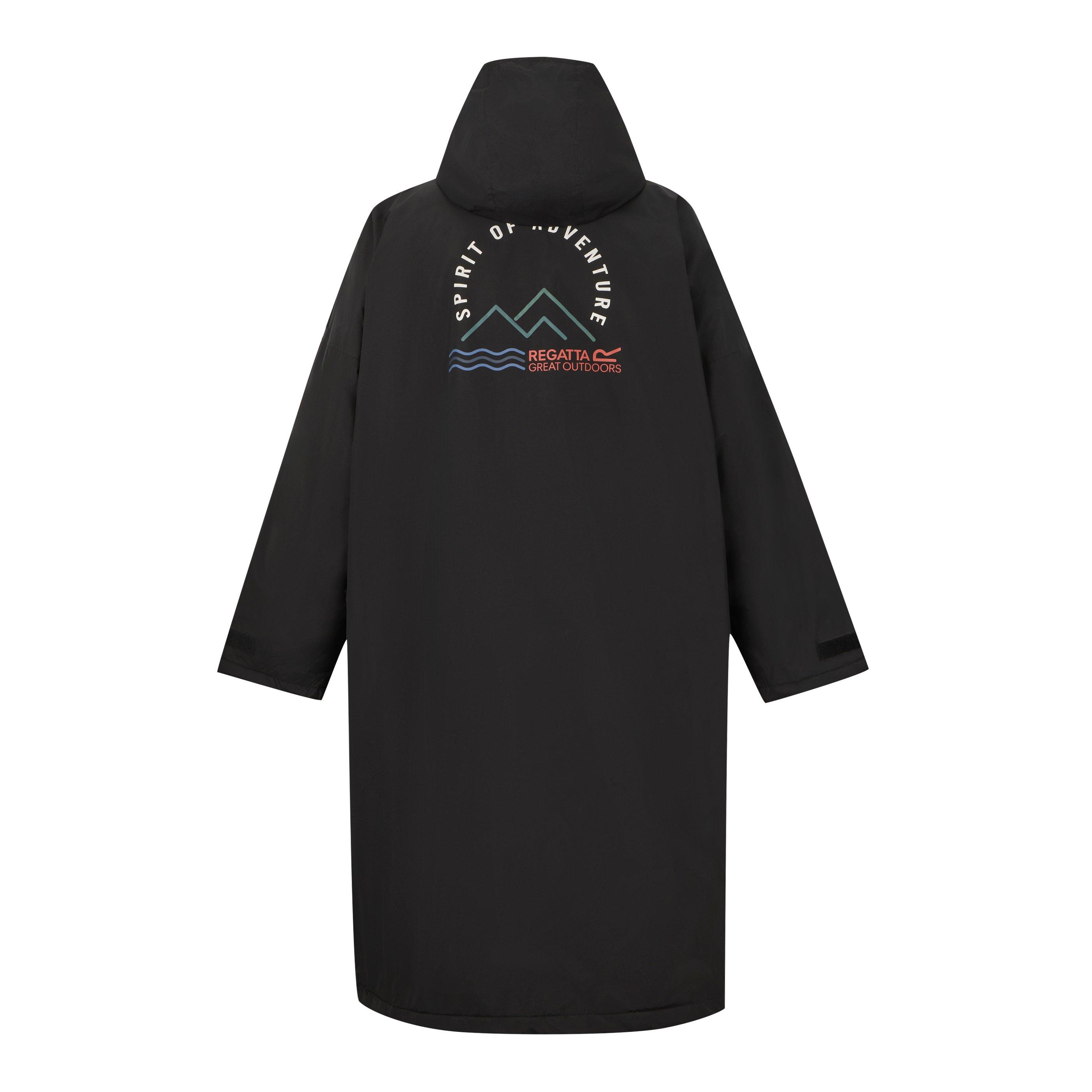 Black - Regatta - Unisex Adults Waterproof Windproof Borg Fleece Oversized Fit Insulated Robe - 11