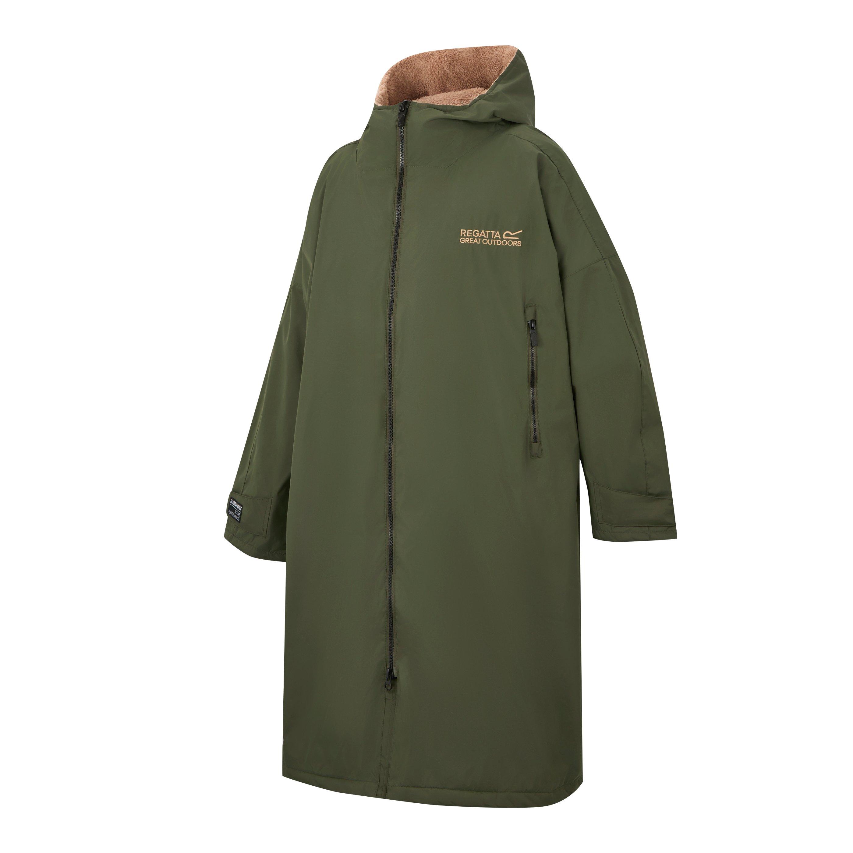 Dunkelkhaki - Regatta - Unisex Adults Waterproof Windproof Borg Fleece Oversized Fit Insulated Robe - 11