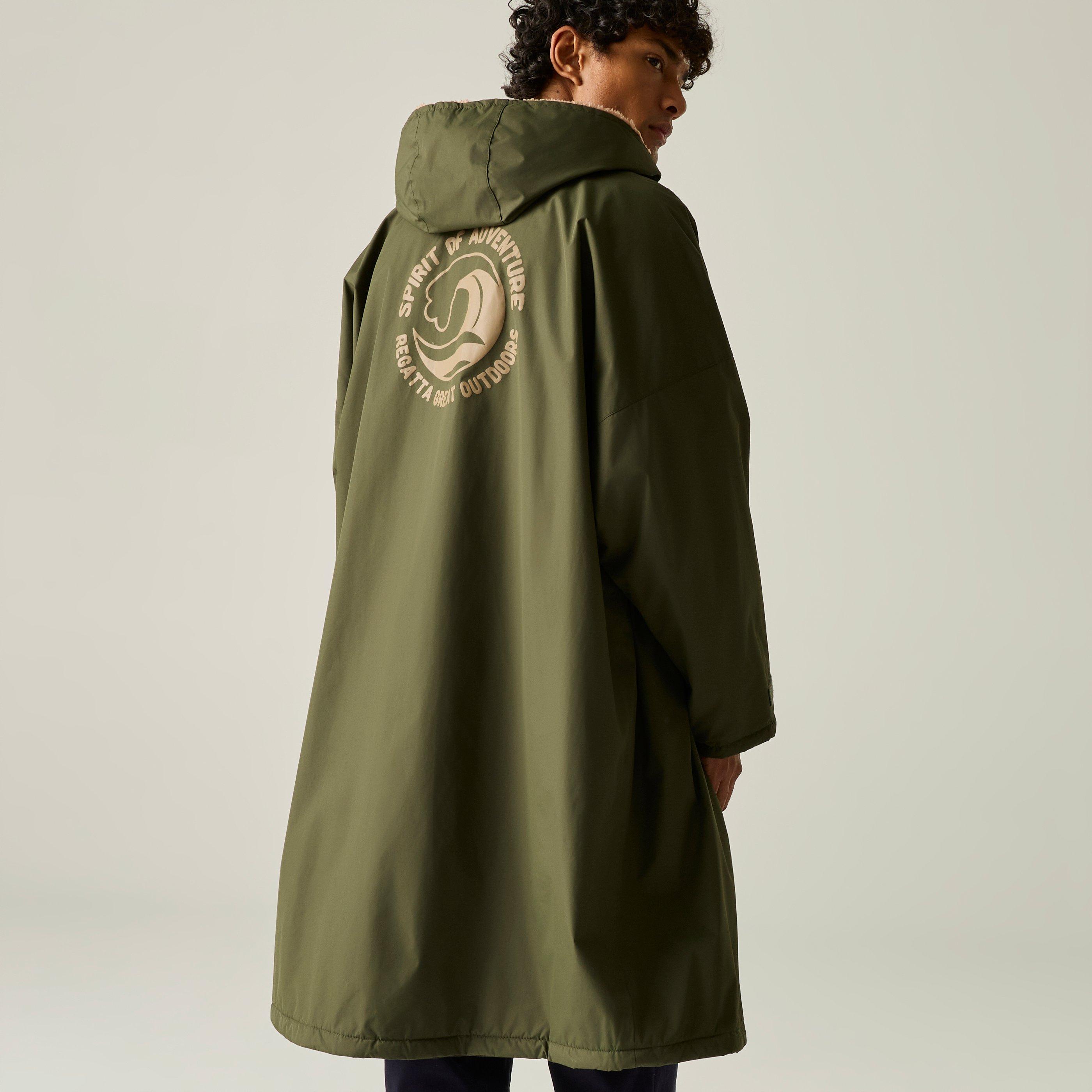 Dunkelkhaki - Regatta - Unisex Adults Waterproof Windproof Borg Fleece Oversized Fit Insulated Robe - 4