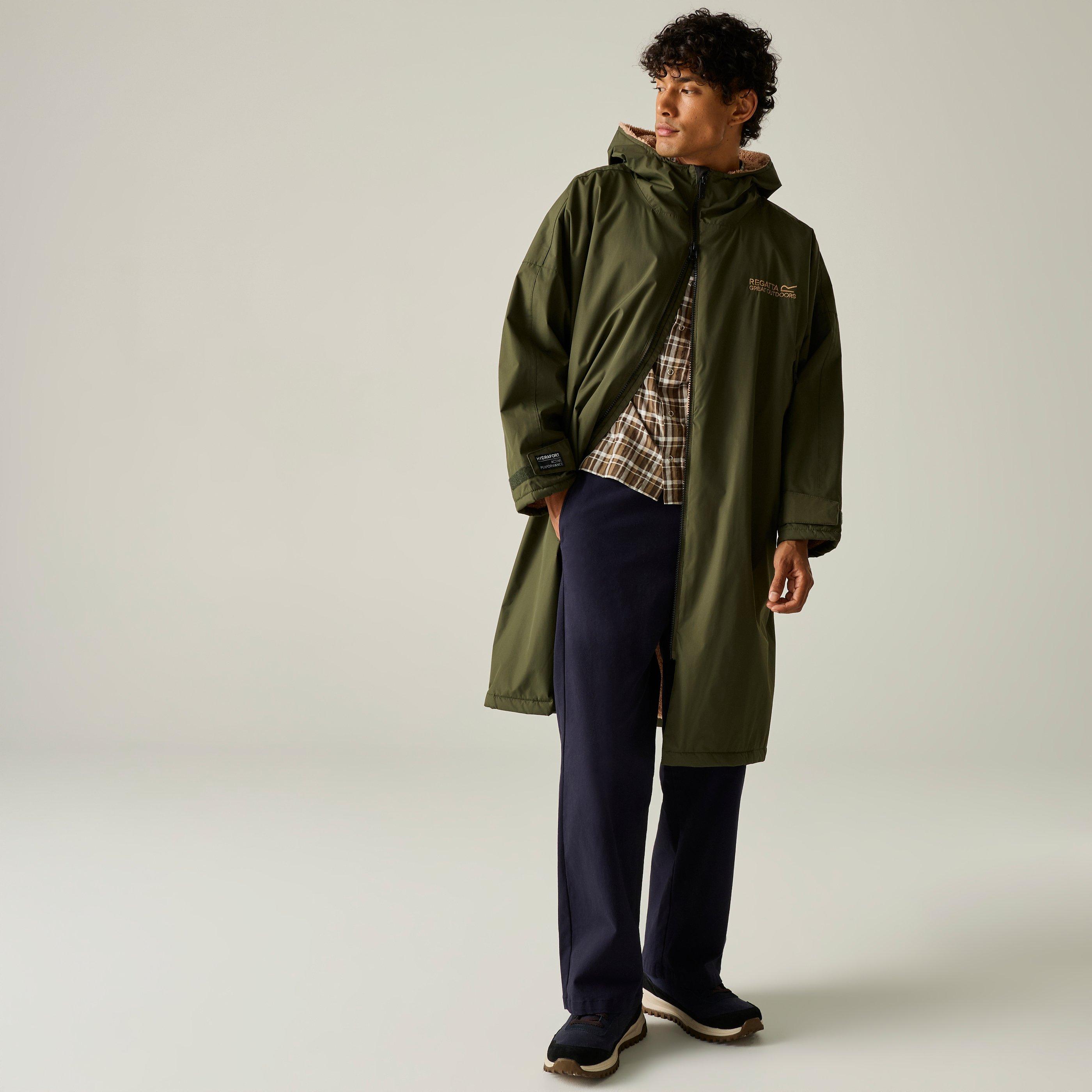 Dunkelkhaki - Regatta - Unisex Adults Waterproof Windproof Borg Fleece Oversized Fit Insulated Robe - 5