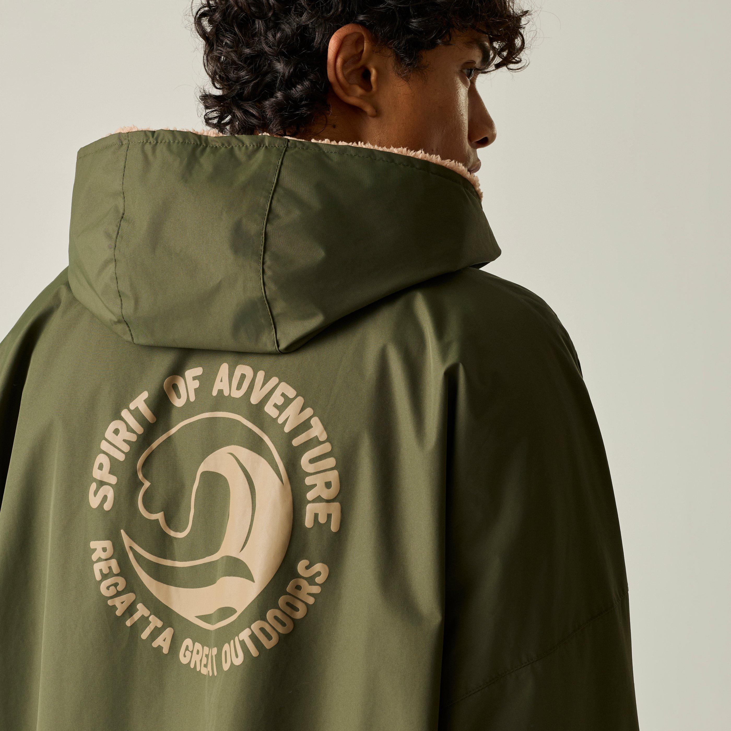 Dunkelkhaki - Regatta - Unisex Adults Waterproof Windproof Borg Fleece Oversized Fit Insulated Robe - 7