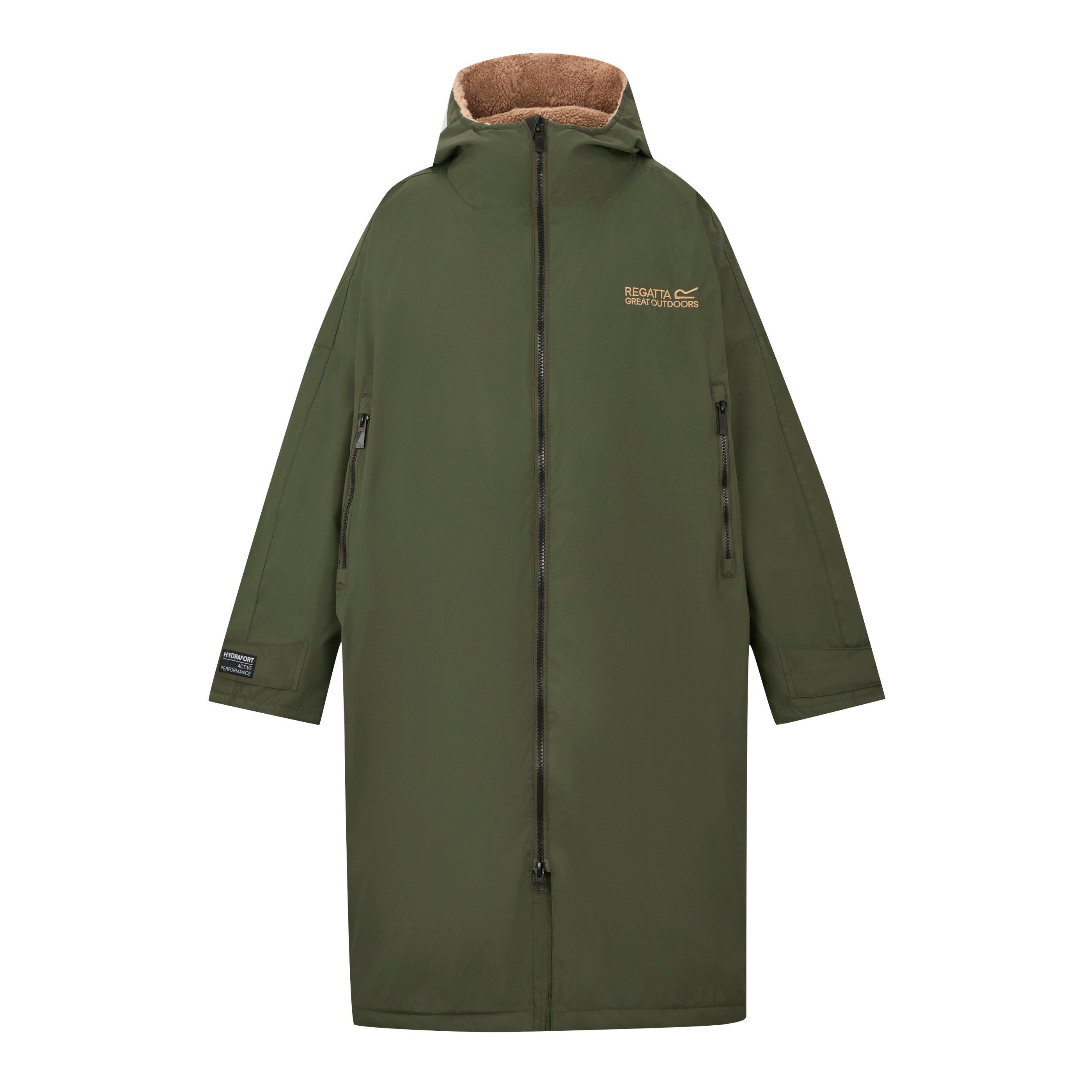 Dunkelkhaki - Regatta - Unisex Adults Waterproof Windproof Borg Fleece Oversized Fit Insulated Robe - 9