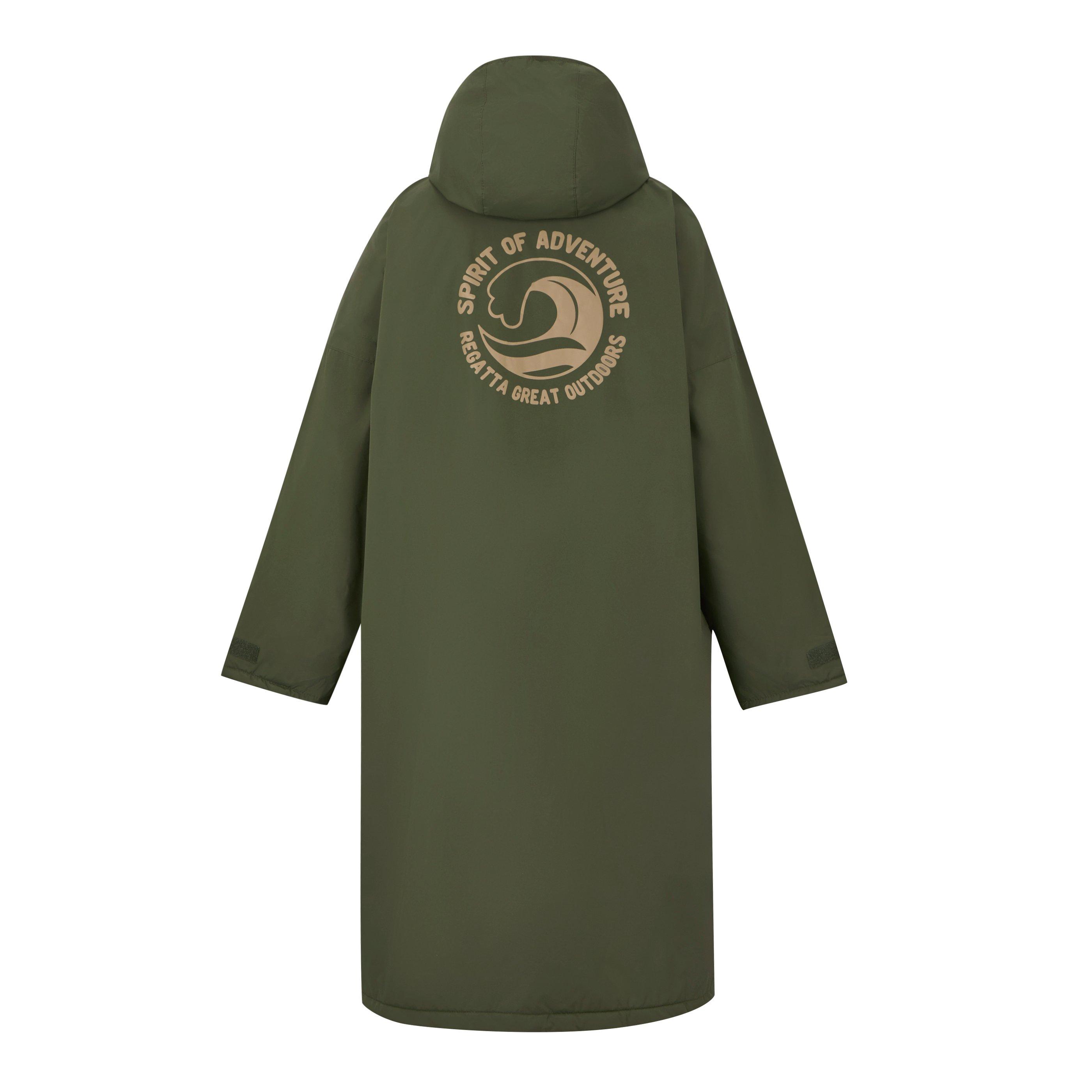 Dunkelkhaki - Regatta - Unisex Adults Waterproof Windproof Borg Fleece Oversized Fit Insulated Robe - 10