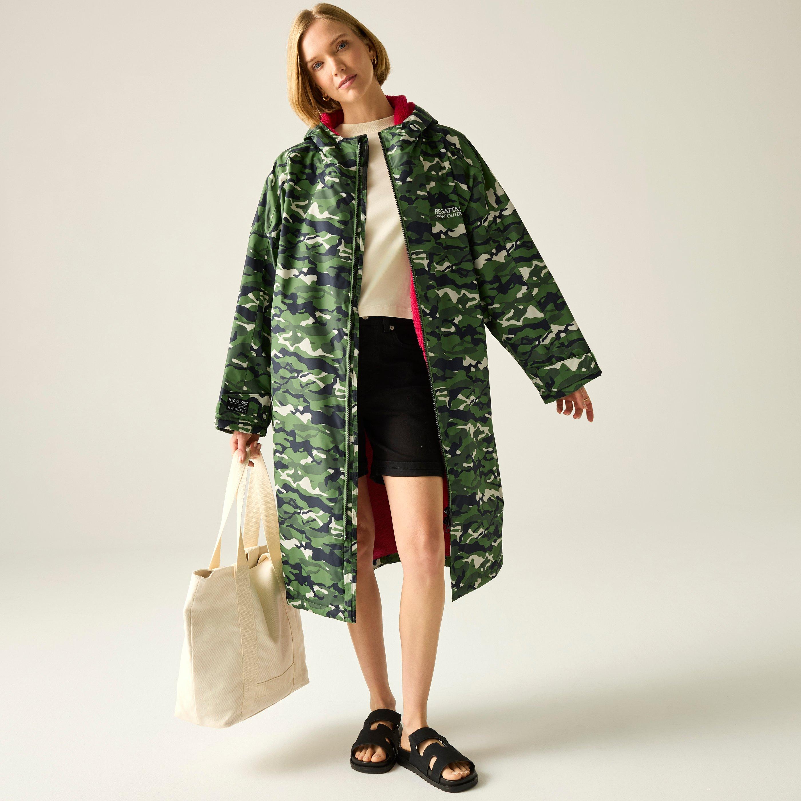Regatta  Adults Waterproof Windproof Borg Fleece Oversized Fit Insulated Robe - Cactus Camo - L