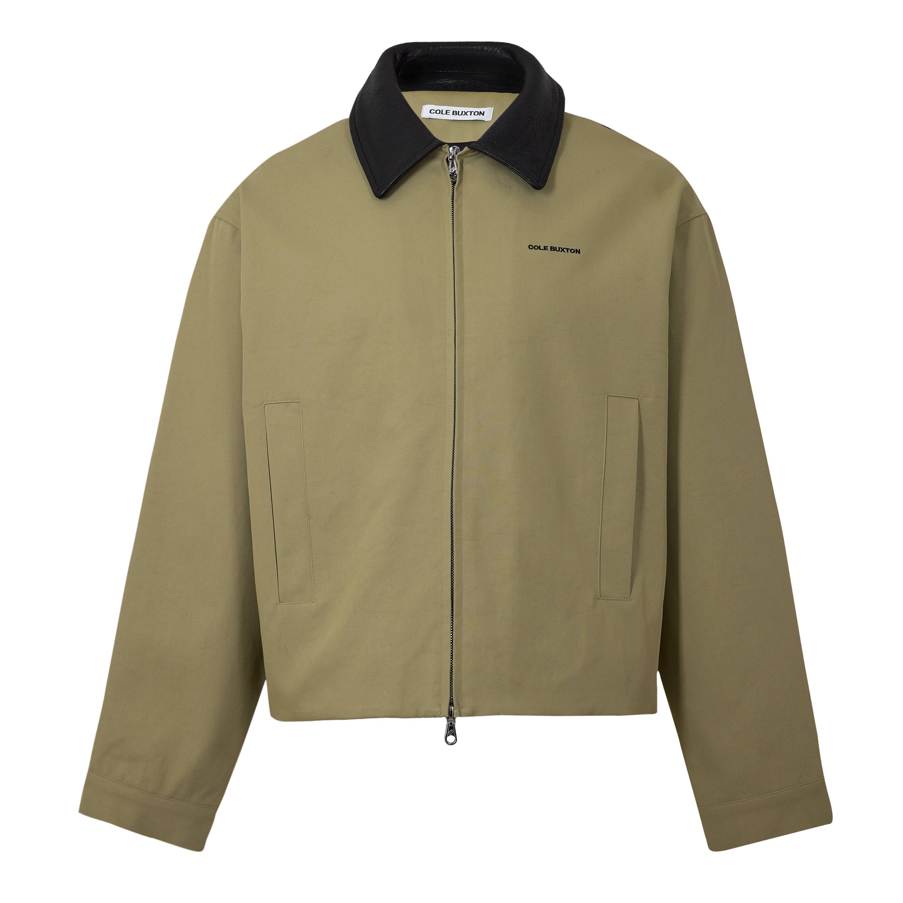 Mens Leather Collar Overshirt