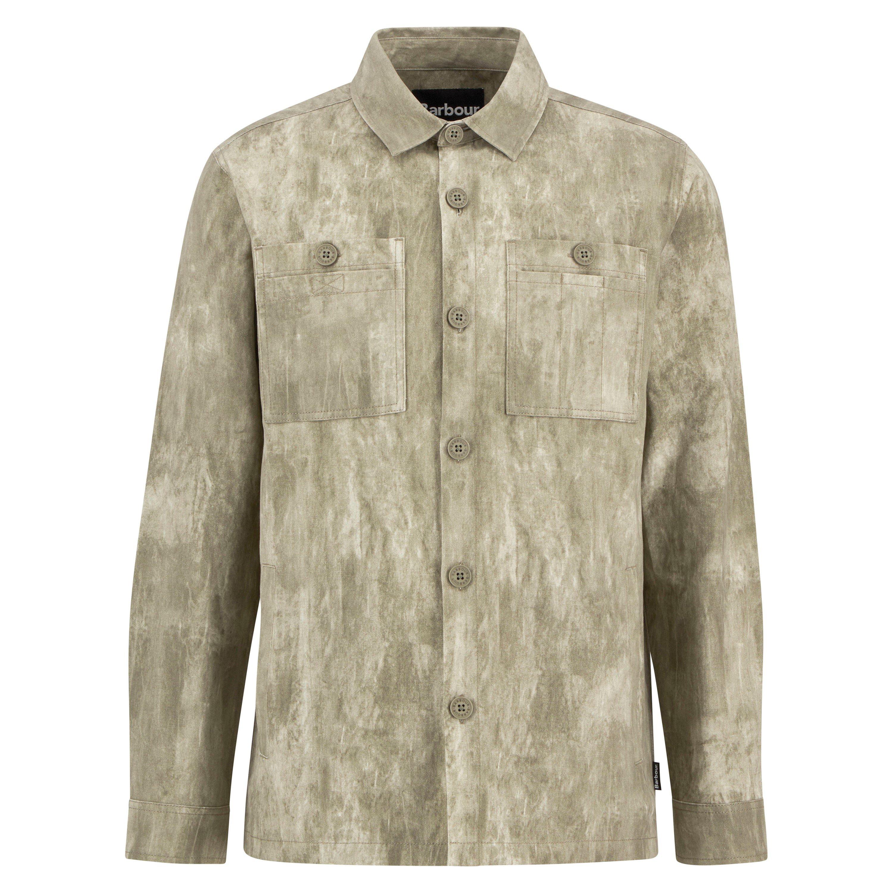 Grey Olive - Barbour - Mens Ross Printed Overshirt - 1