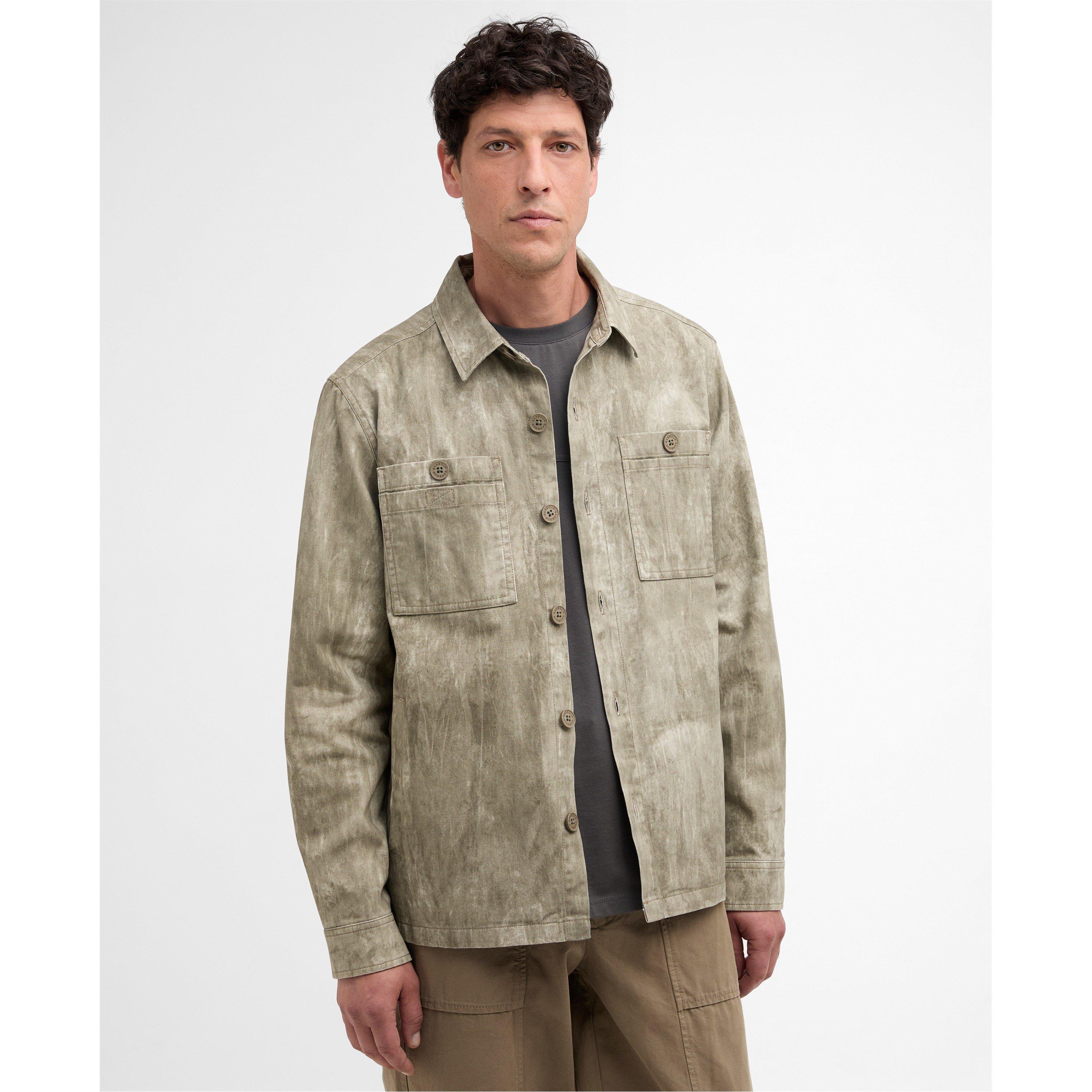 Grey Olive - Barbour - Mens Ross Printed Overshirt - 2