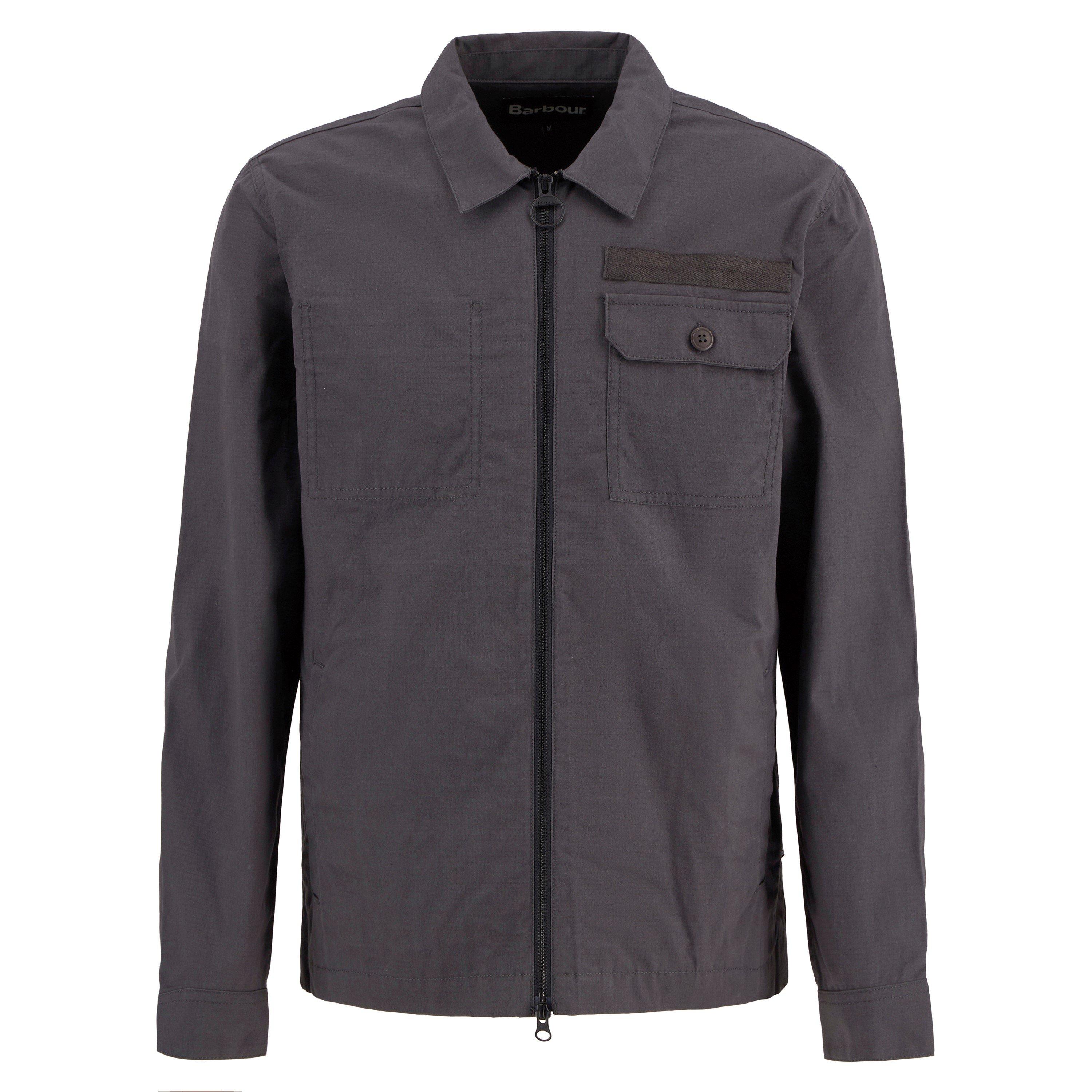 Barbour Mens Crail Wax Ripstop Overshirt - Asphalt - S