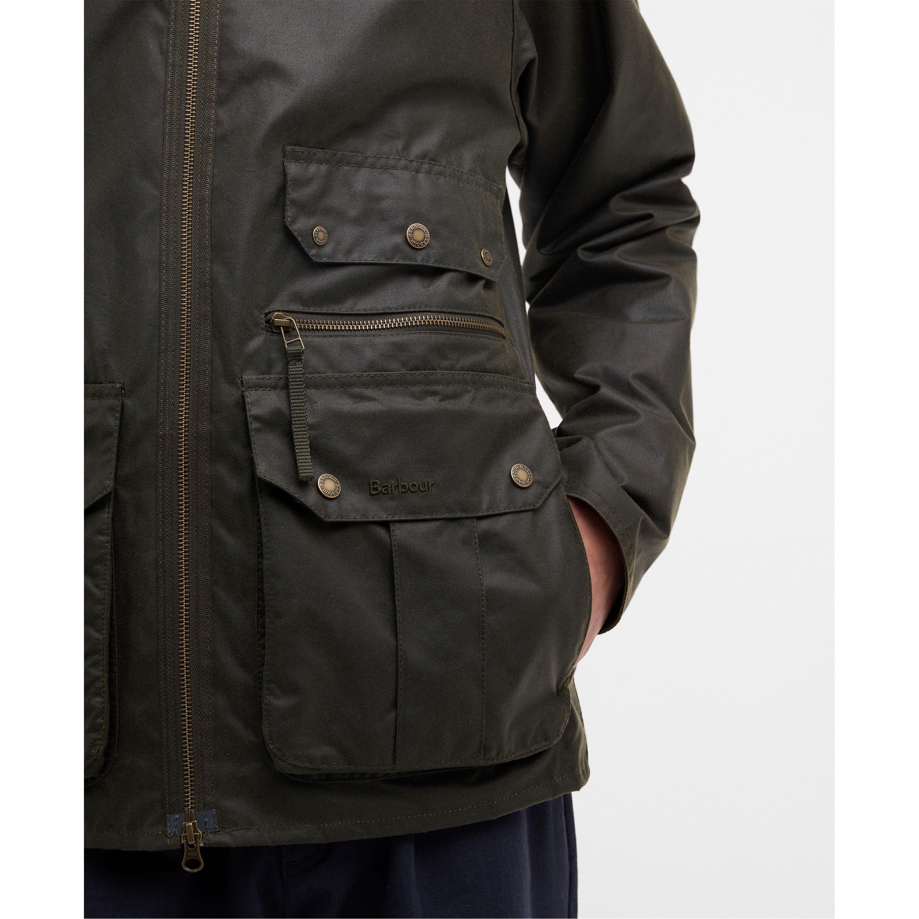 Archive Olive - Barbour - Mens Re-Engineered Blackett Spey Waxed Jacket - 5