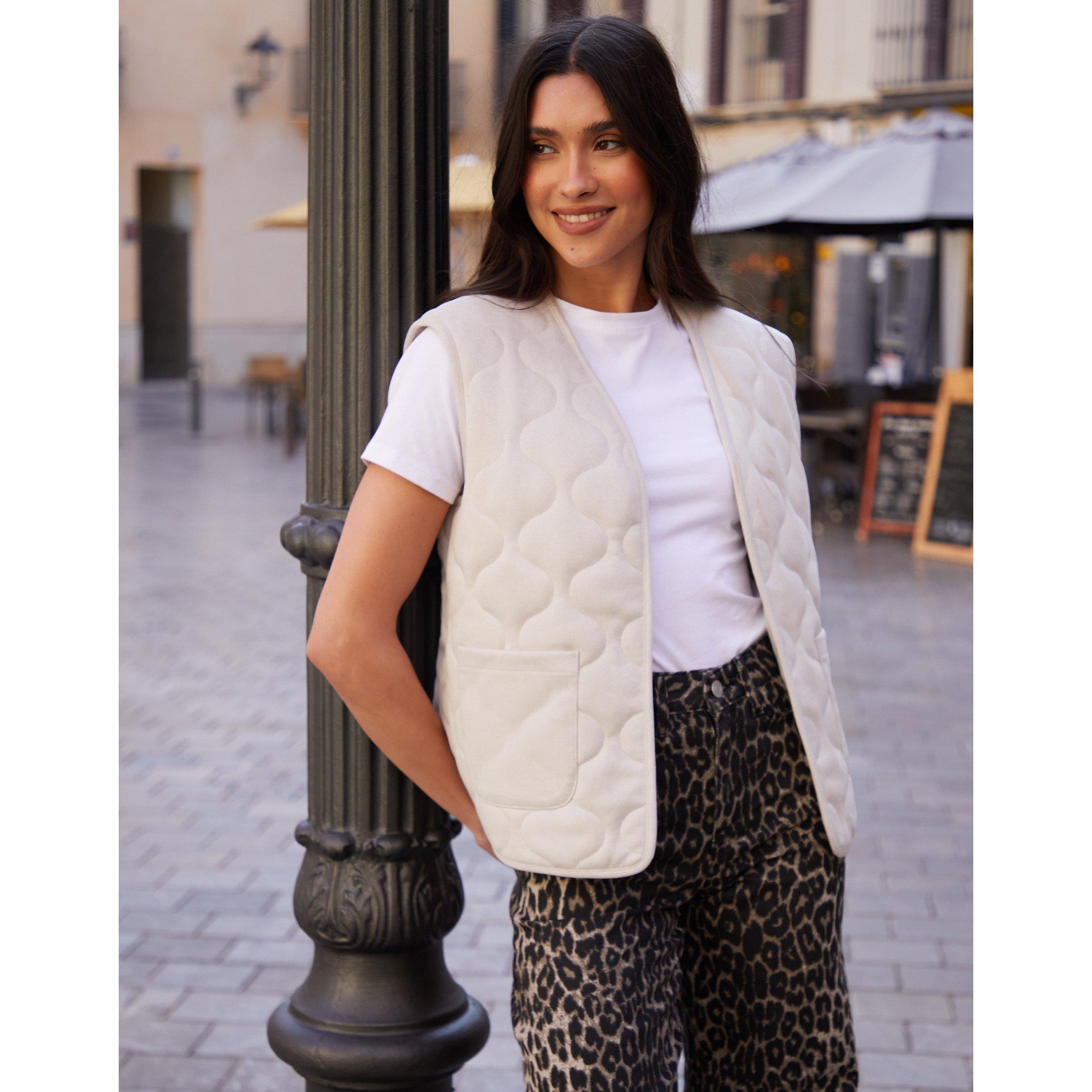 Ecru - Threadbare - Lightweight Padded Gilet - 2