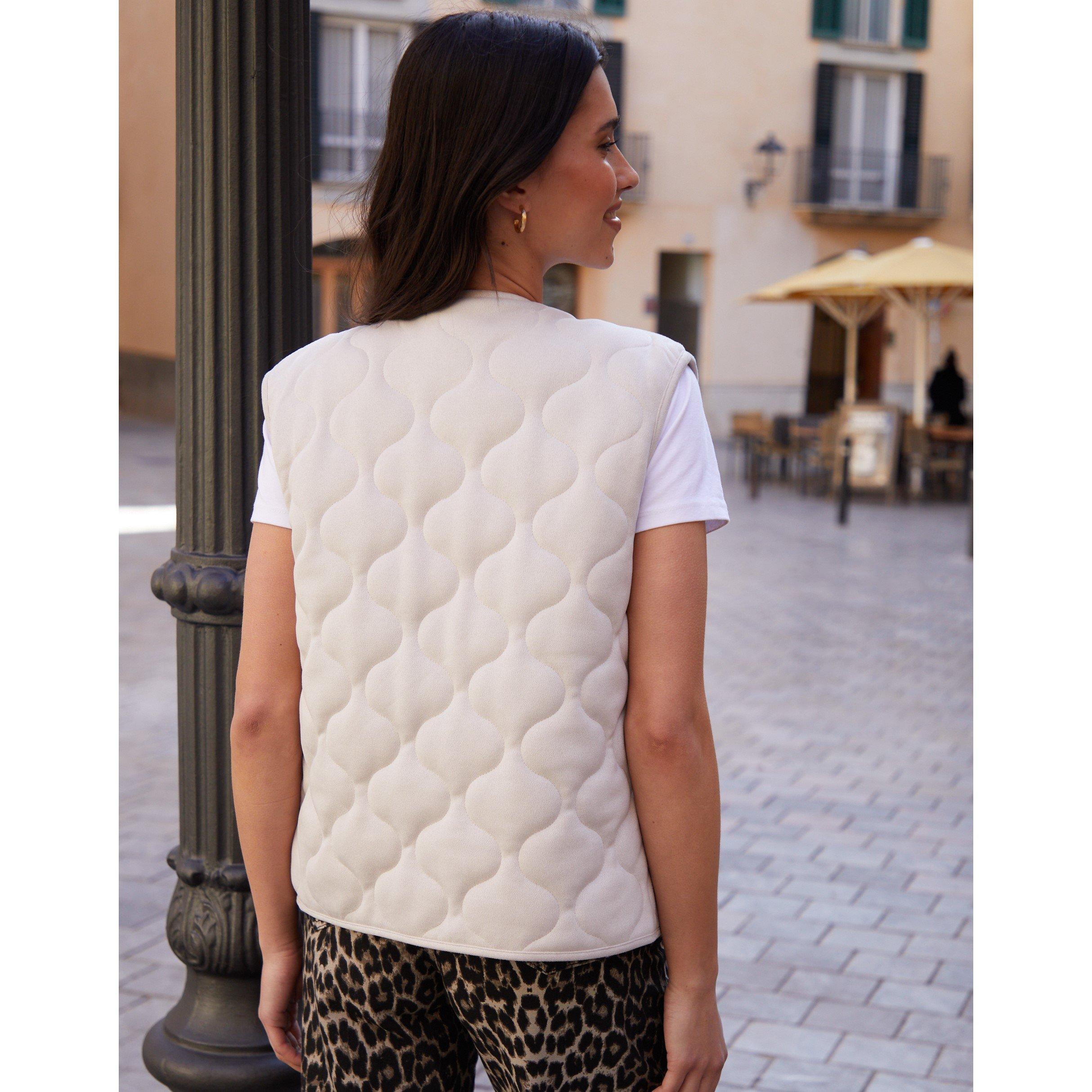 Ecru - Threadbare - Lightweight Padded Gilet - 3