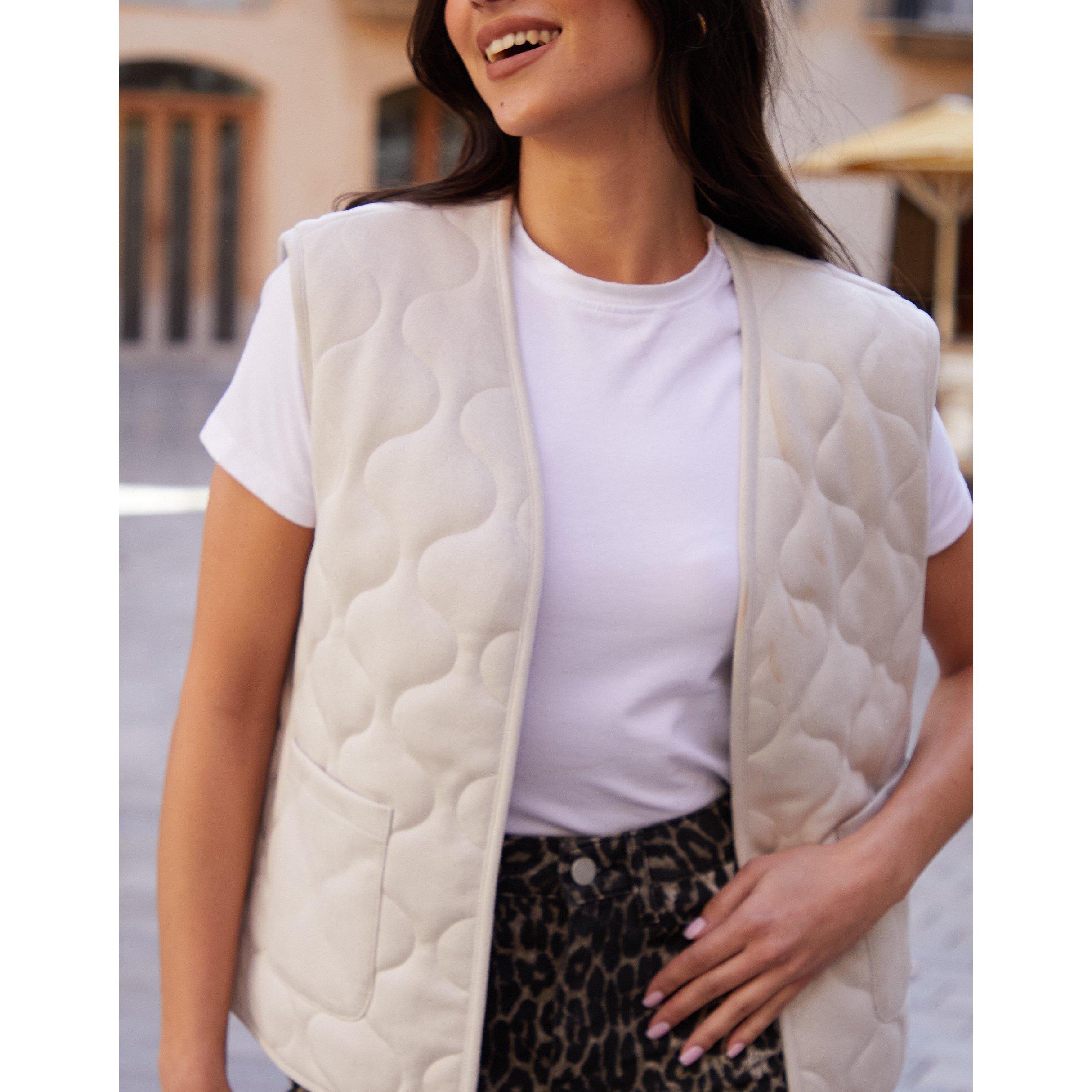 Ecru - Threadbare - Lightweight Padded Gilet - 4