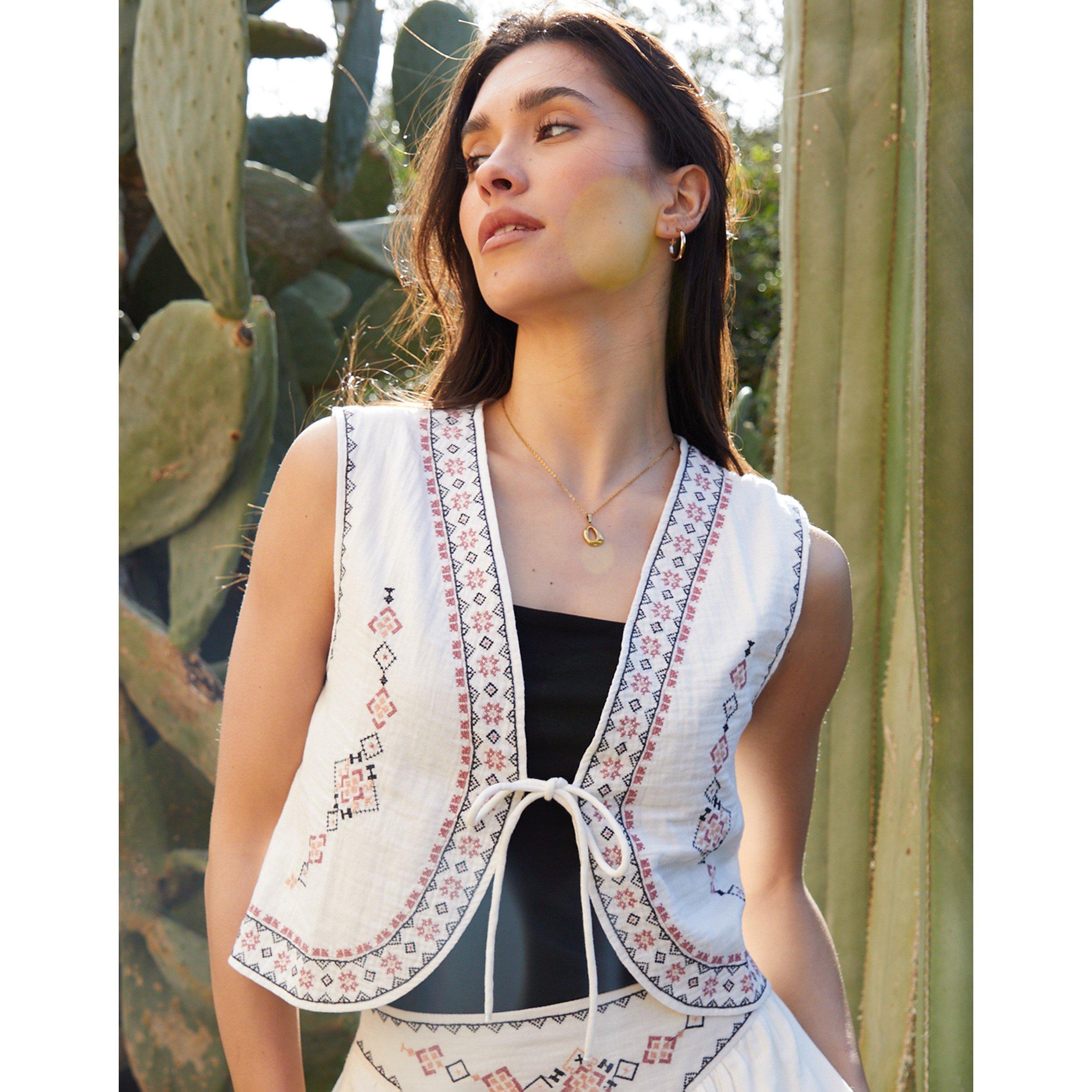 Threadbare Women's Inya Lightweight Gilet - Cream - 12 (M)