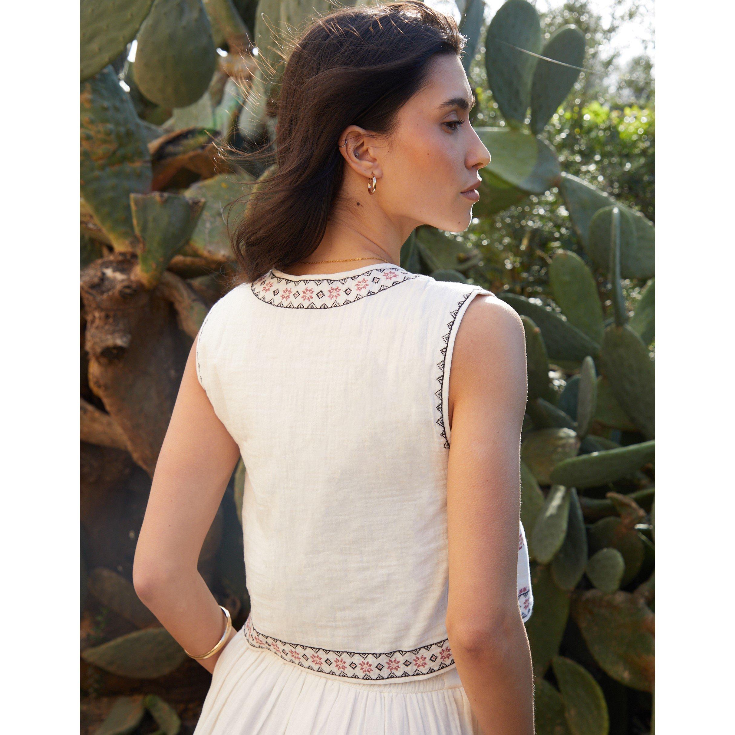 Cream - Threadbare - Inya Lightweight Gilet - 3