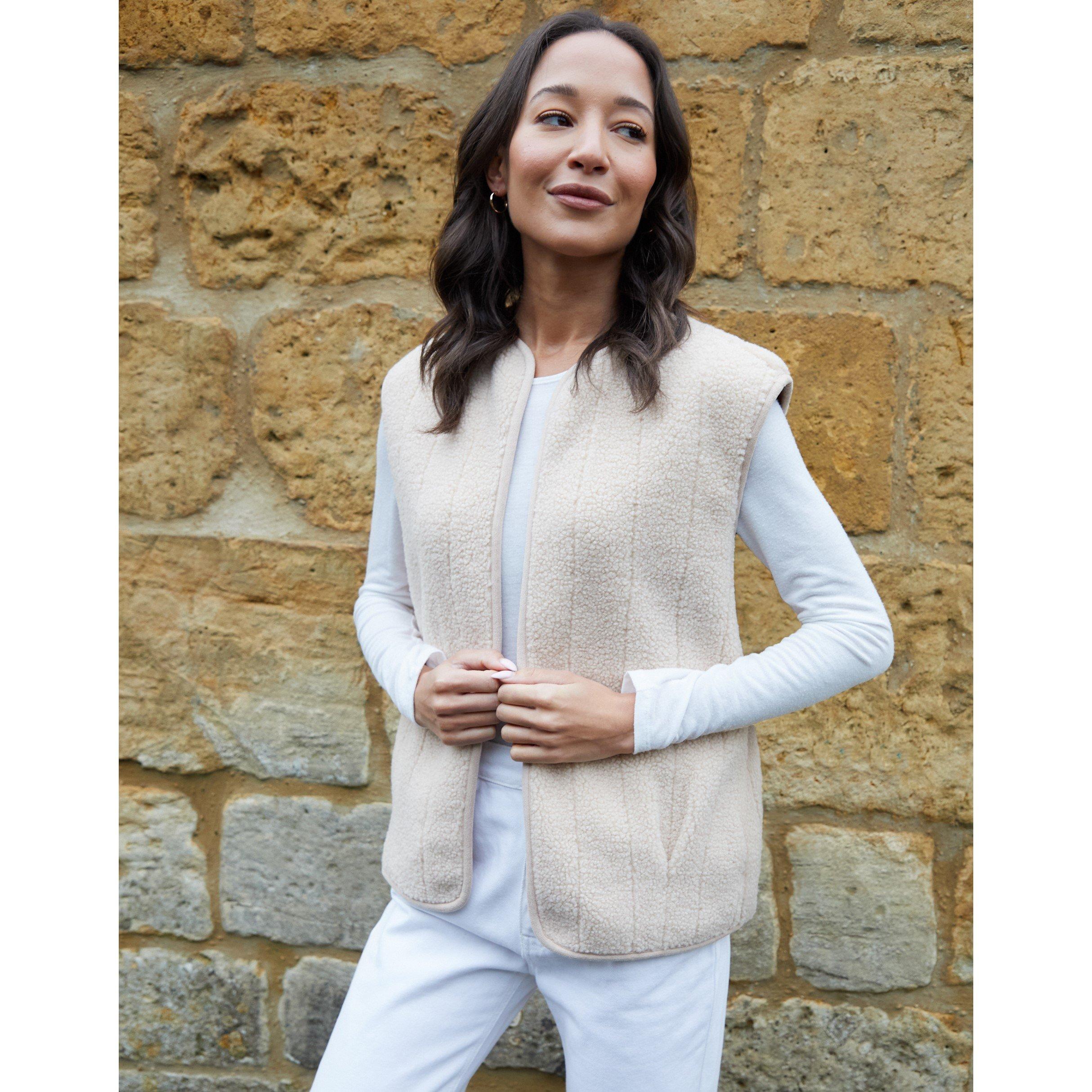 Ecru - Threadbare - Lightweight Padded Slim Fit Gilet - 2