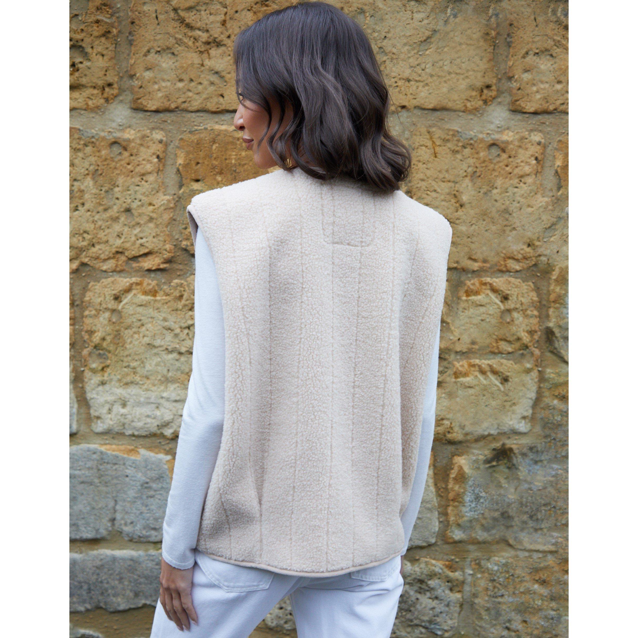 Ecru - Threadbare - Lightweight Padded Slim Fit Gilet - 3