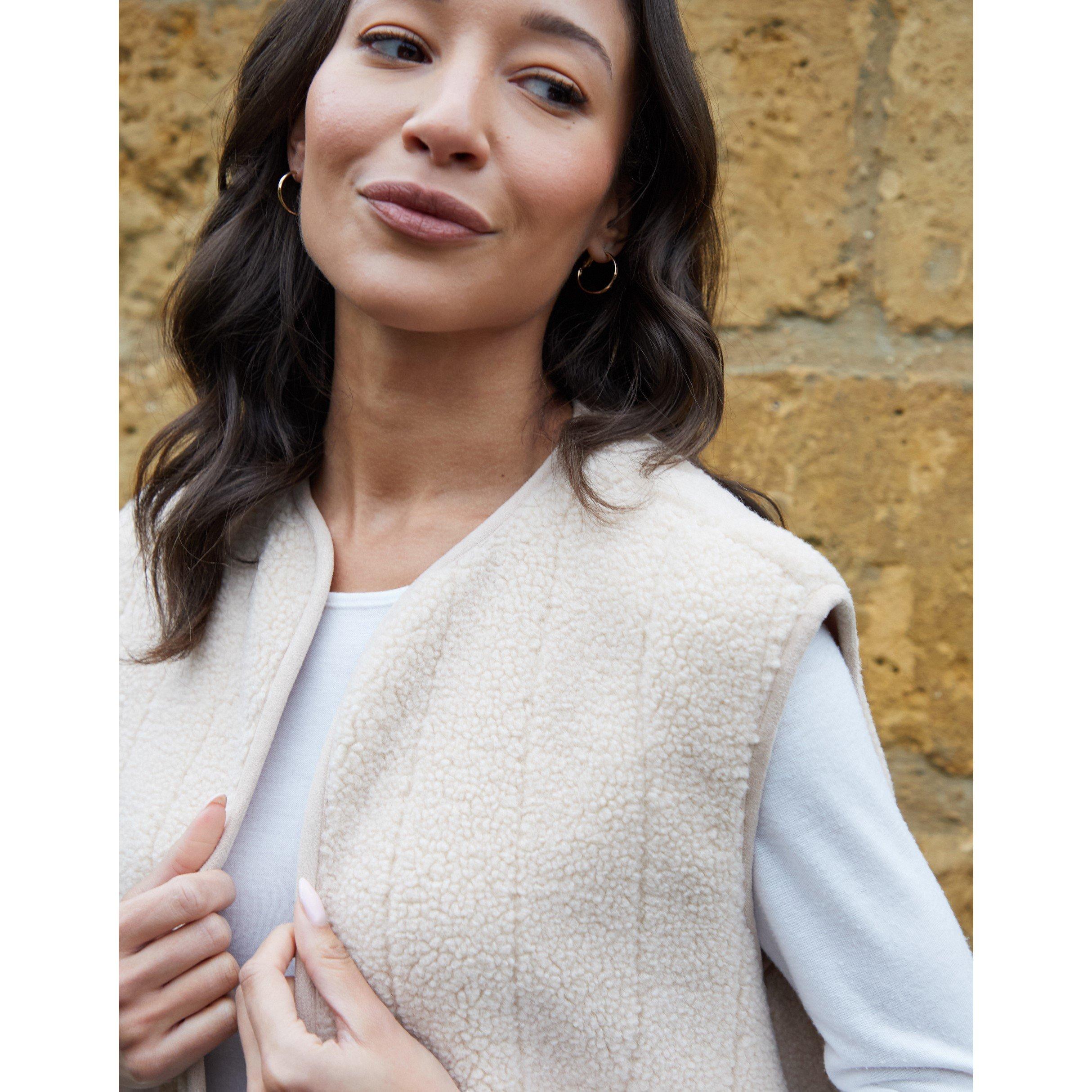 Ecru - Threadbare - Lightweight Padded Slim Fit Gilet - 4