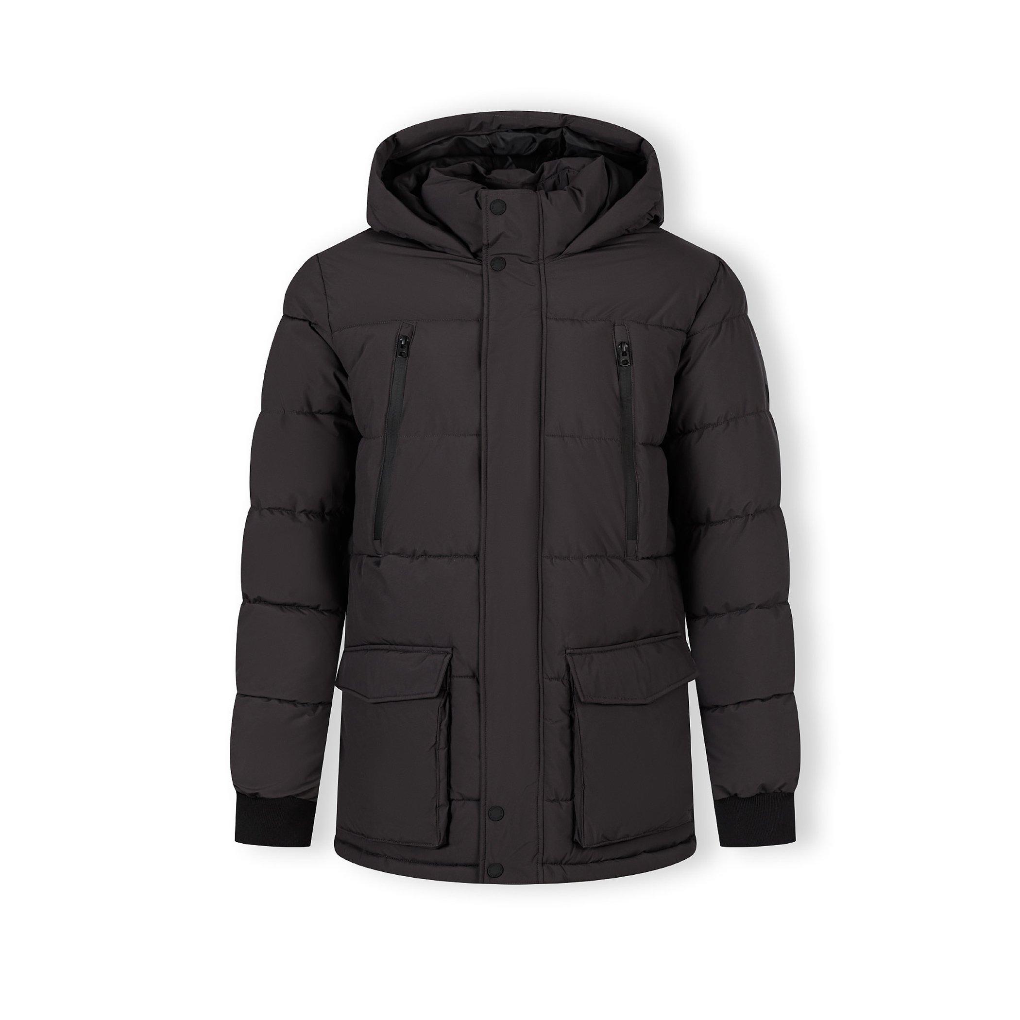 Minoti Men's Long Jacket With Fleece Lining And Waterproof Zip Pockets Grey - Charcoal - 2X Large