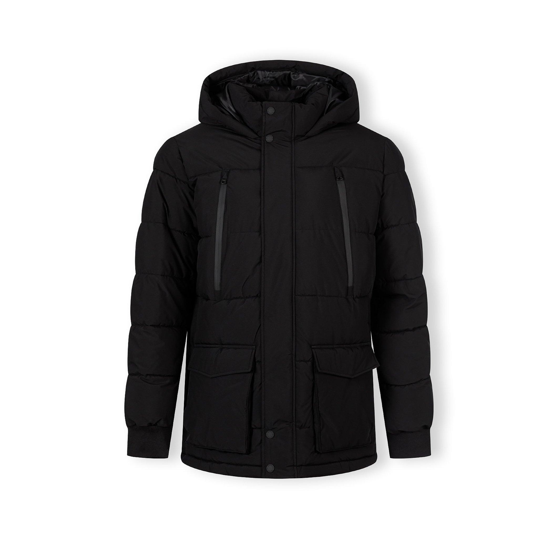 Minoti Men's Long Parka With Fleece Lining Black - X Small