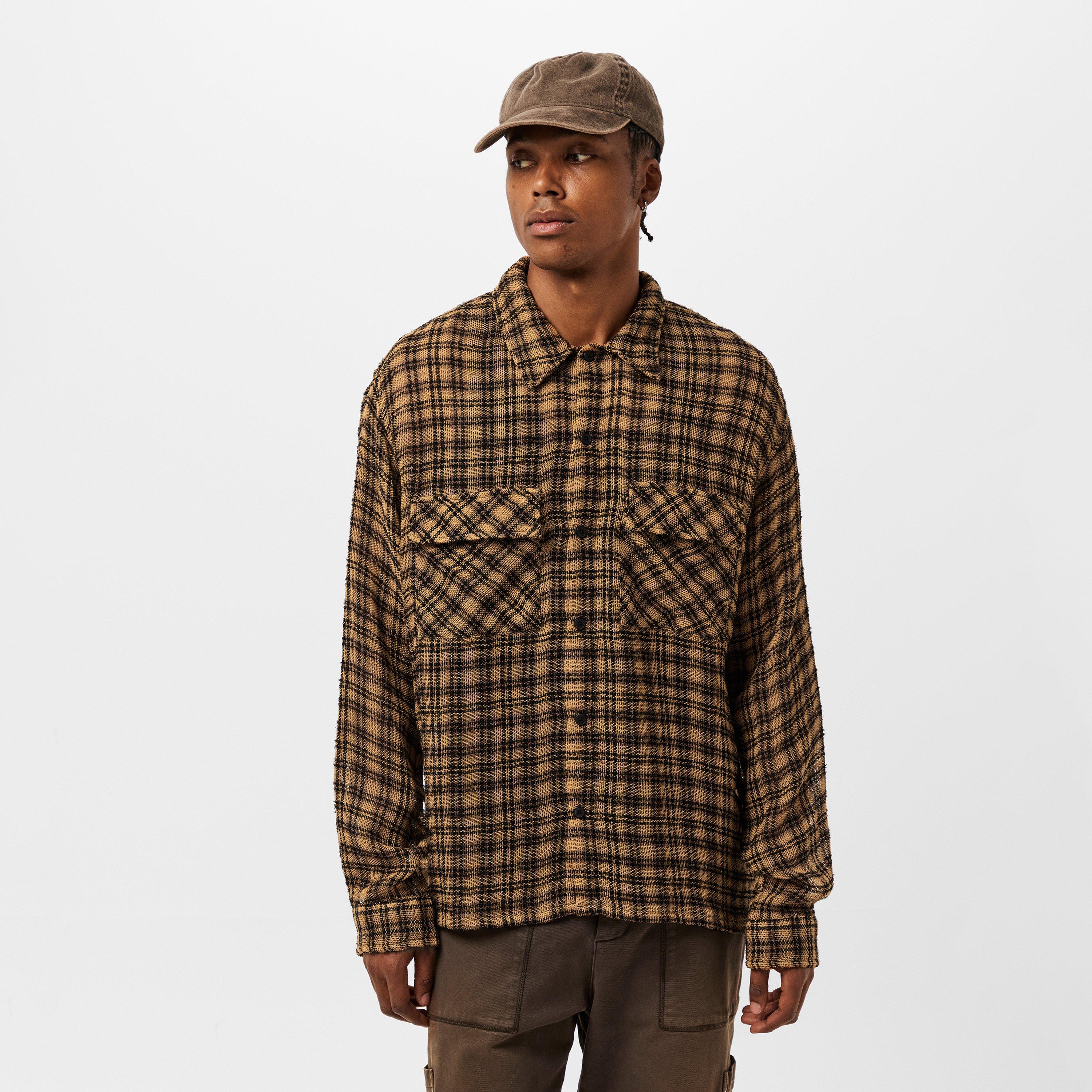Yellow Check - Represent - Men's Structured Utility Overshirt - 3