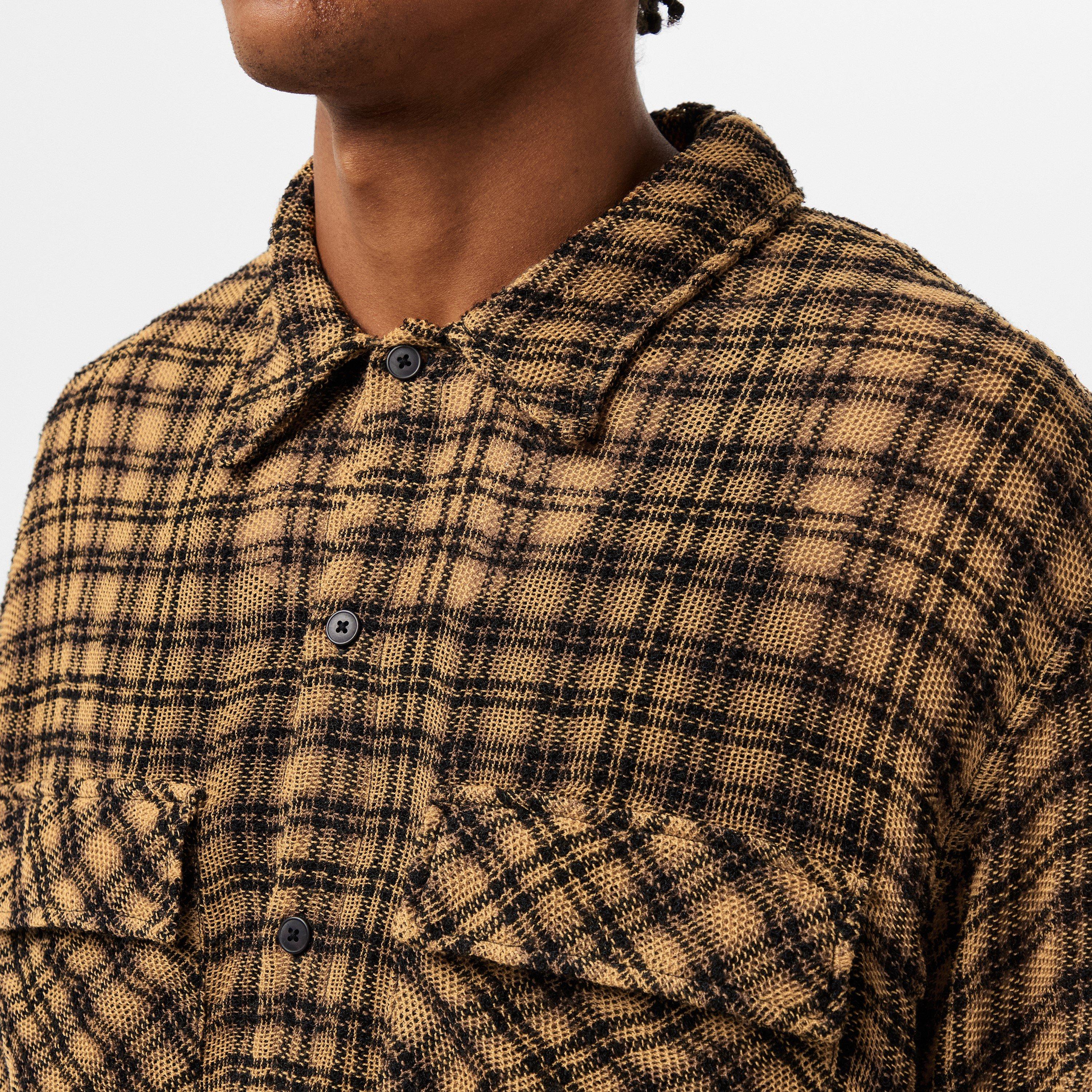 Yellow Check - Represent - Men's Structured Utility Overshirt - 5