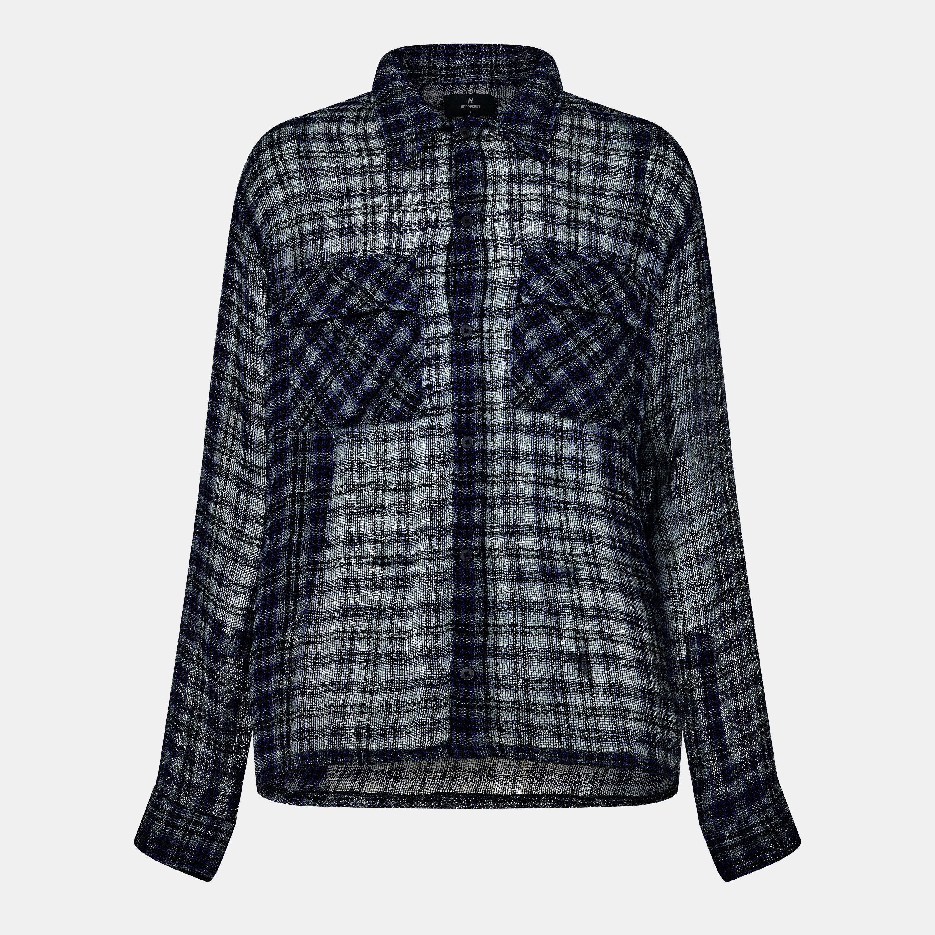 Blue Check - Represent - Men's Structured Utility Overshirt - 1