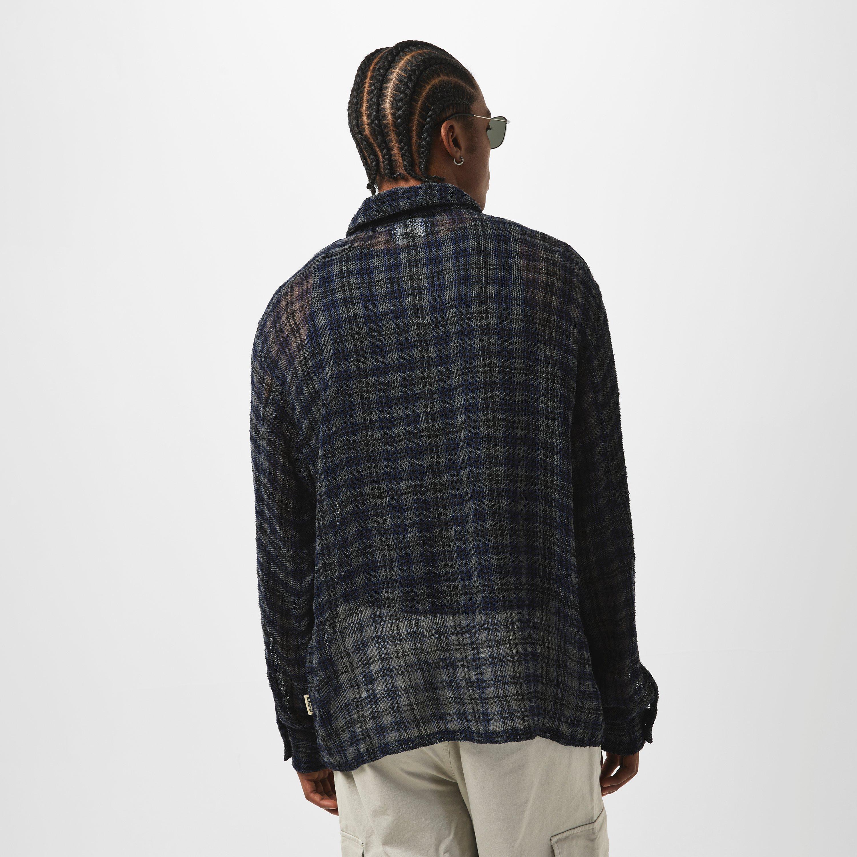 Blue Check - Represent - Men's Structured Utility Overshirt - 4