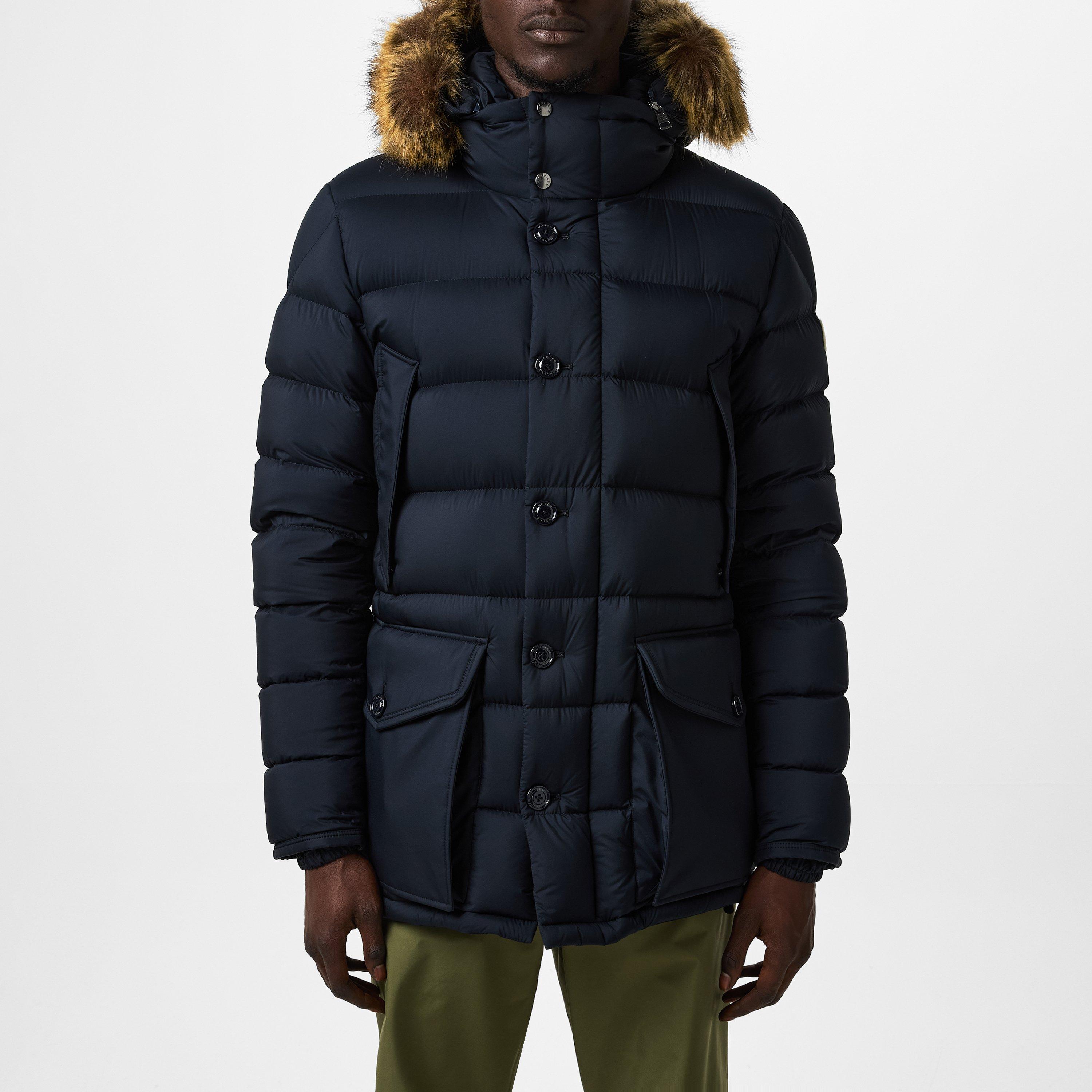 Navy 776 - Moncler - Men's Clunye Down Detachable Hood Mid-Length Parka - 1