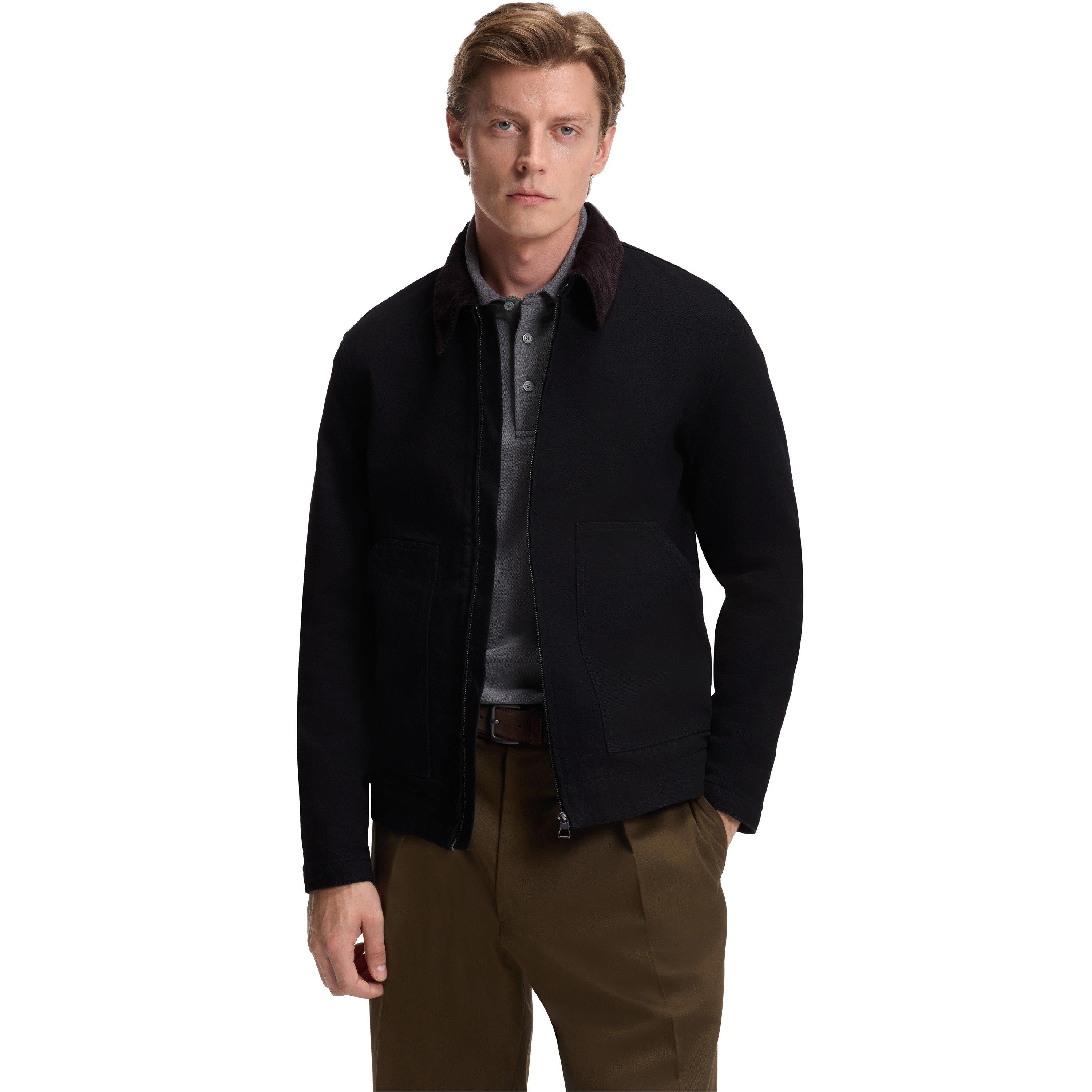 Black 002 - Boss - Men's HBB Double Breasted Cotton Long Sleeve Denim Jacket - 2