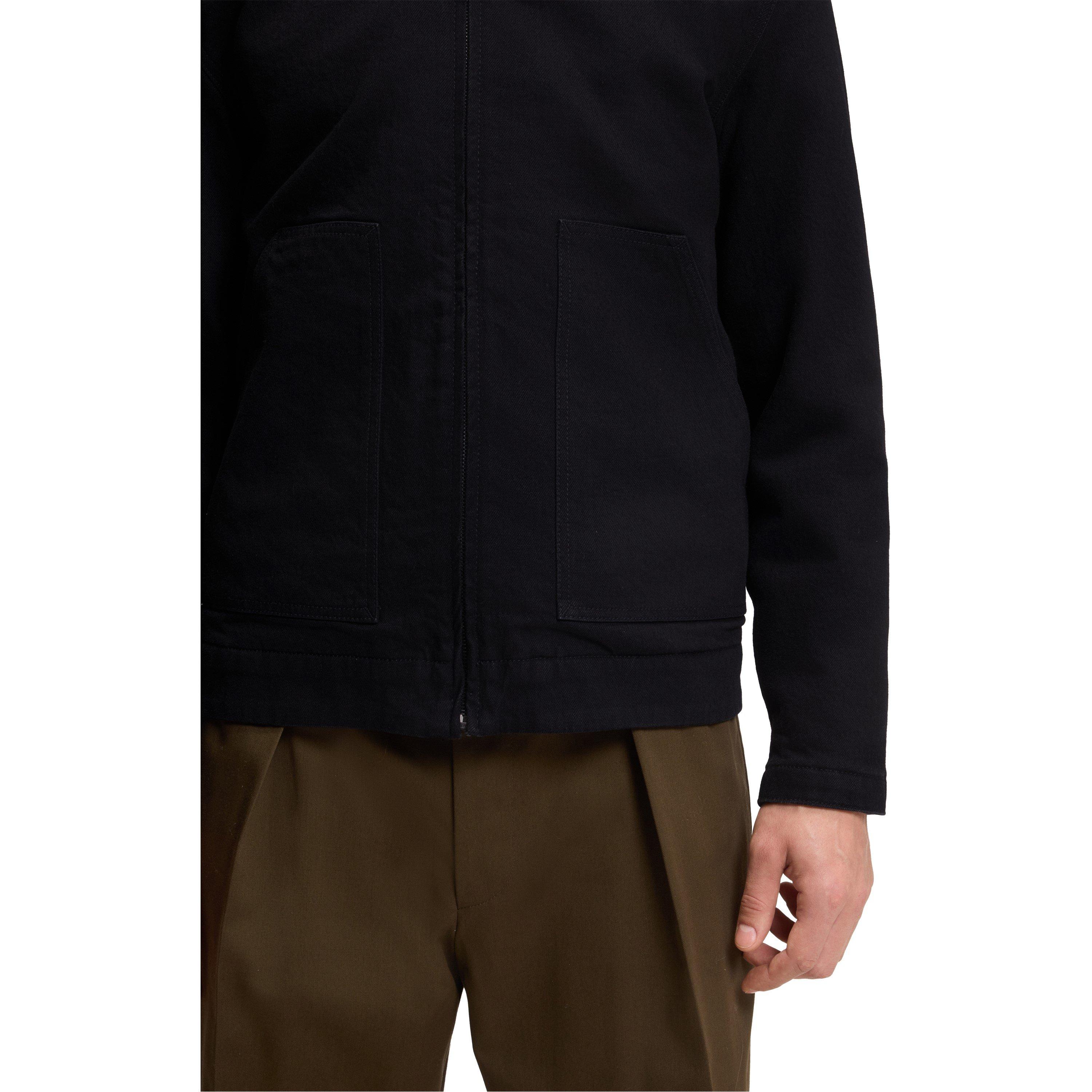 Black 002 - Boss - Men's HBB Double Breasted Cotton Long Sleeve Denim Jacket - 4