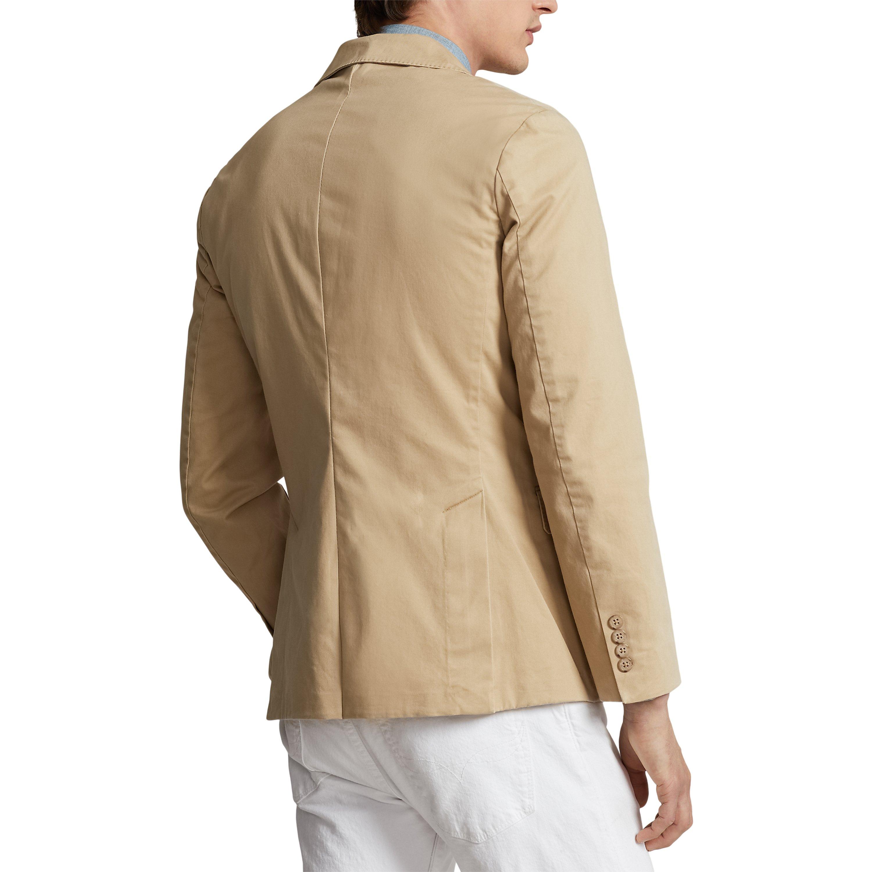Monument Tan - Polo Ralph Lauren - Men's Modern Stretch Chino Cotton Long Sleeve Blazer - 3
